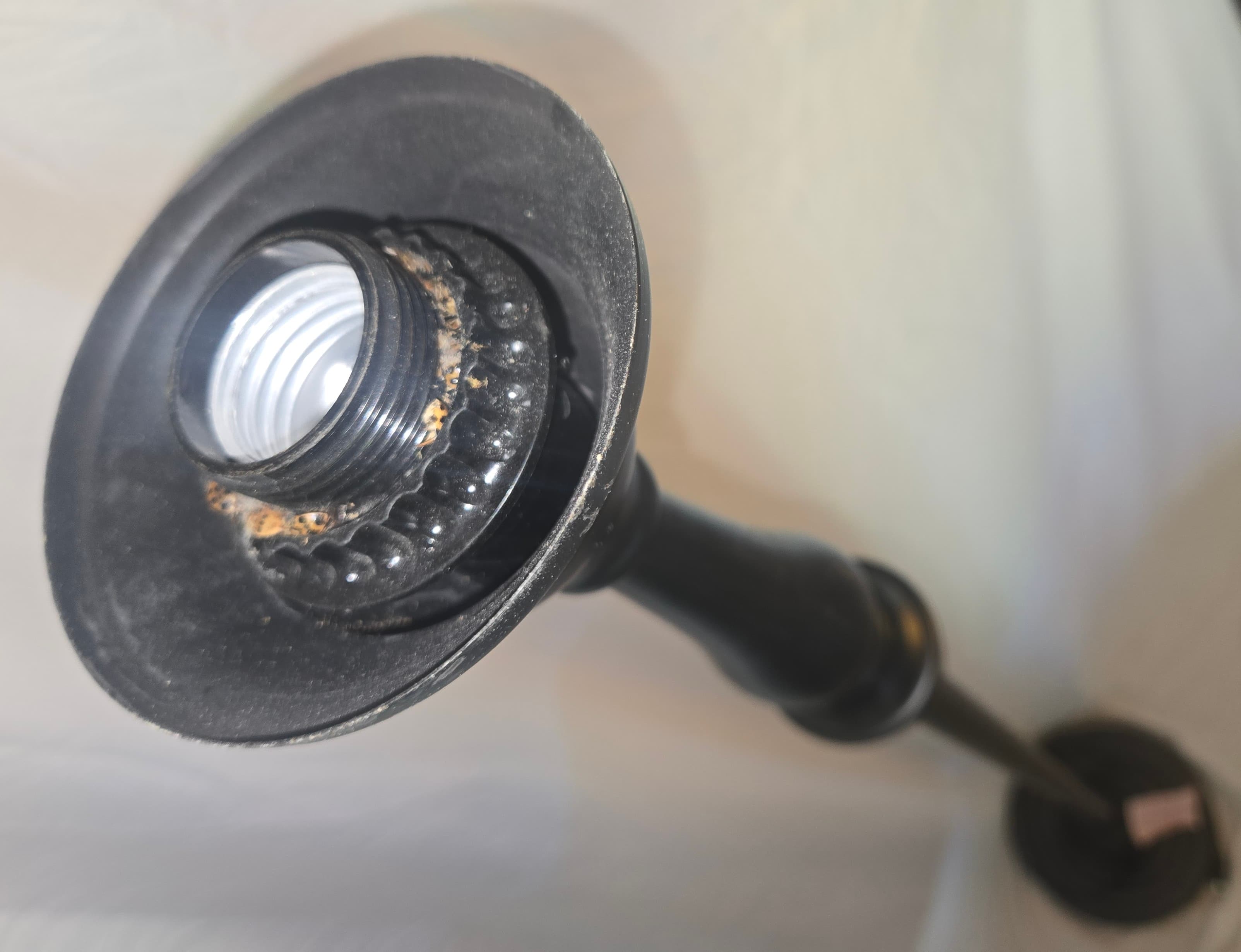 Black Torchiere Floor Lamp with Frosted Glass Shade - Thumbnail 2