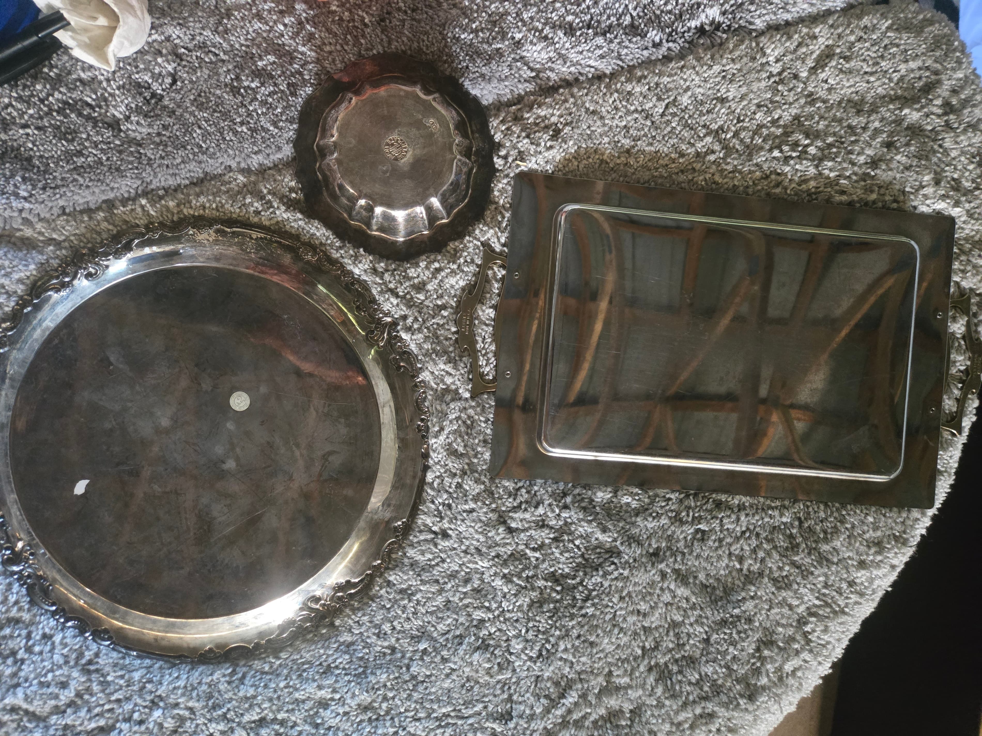 Karomex Silver Plated Serving Tray Set - Thumbnail 2