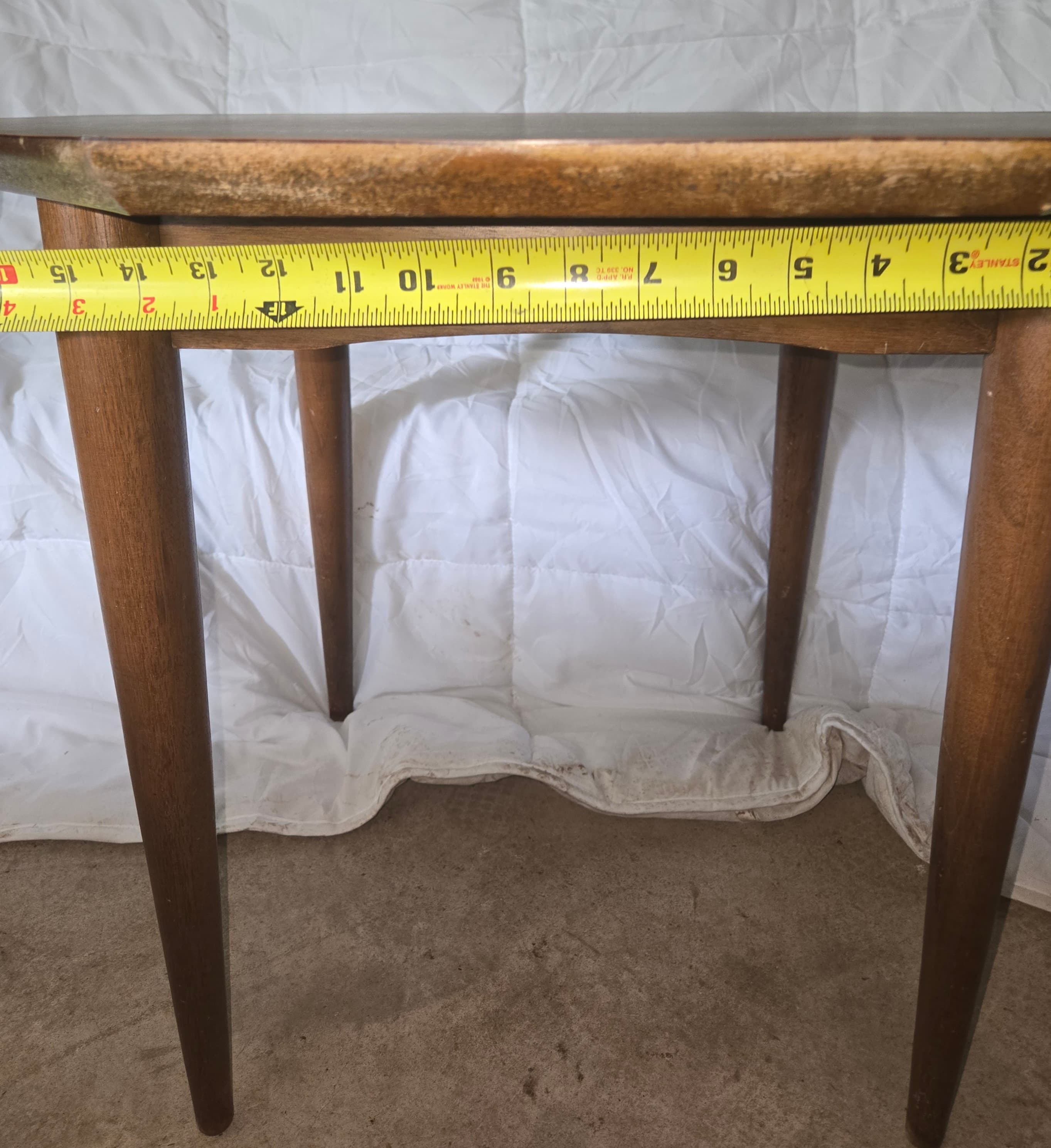 Mid-Century Modern Octagonal Wood Side Table - Thumbnail 6