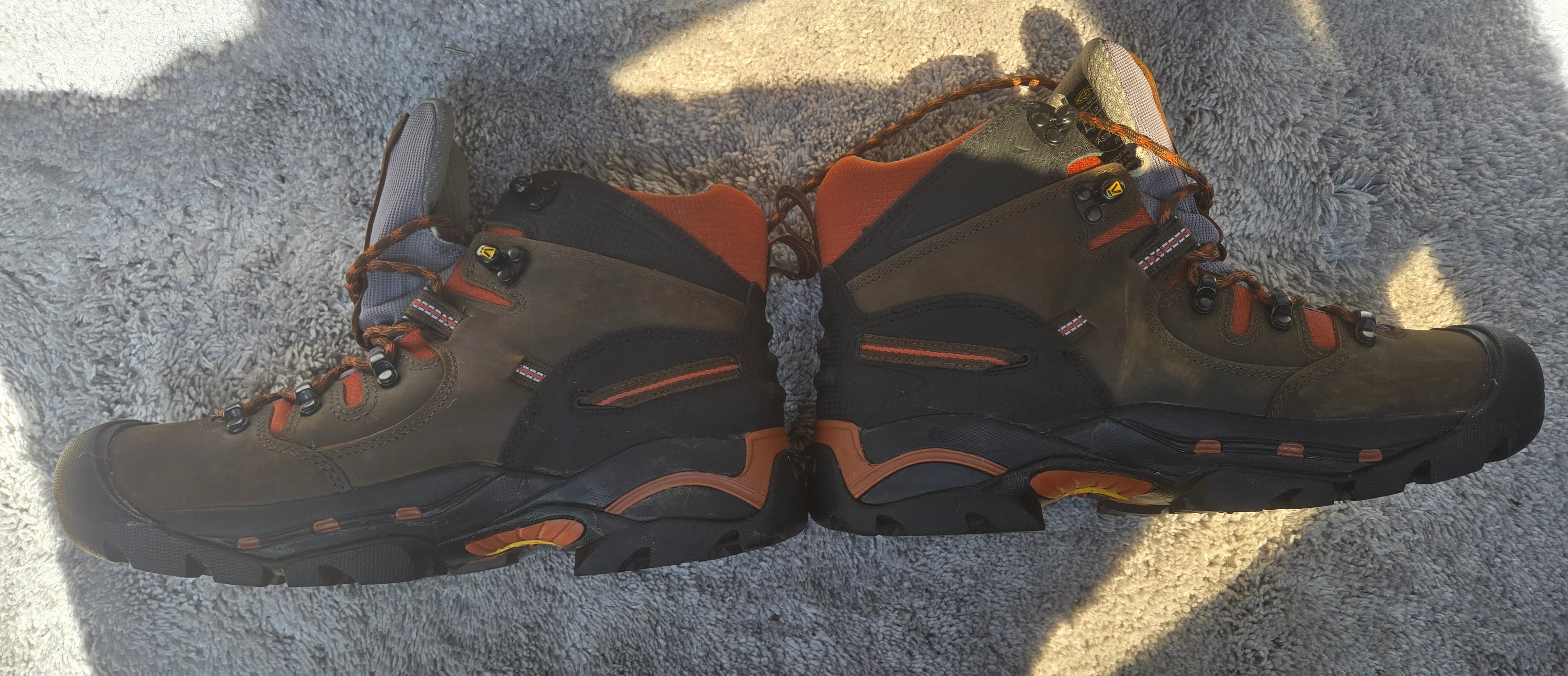 KEEN Men's Waterproof Hiking Boots Brown/Orange - Thumbnail 2