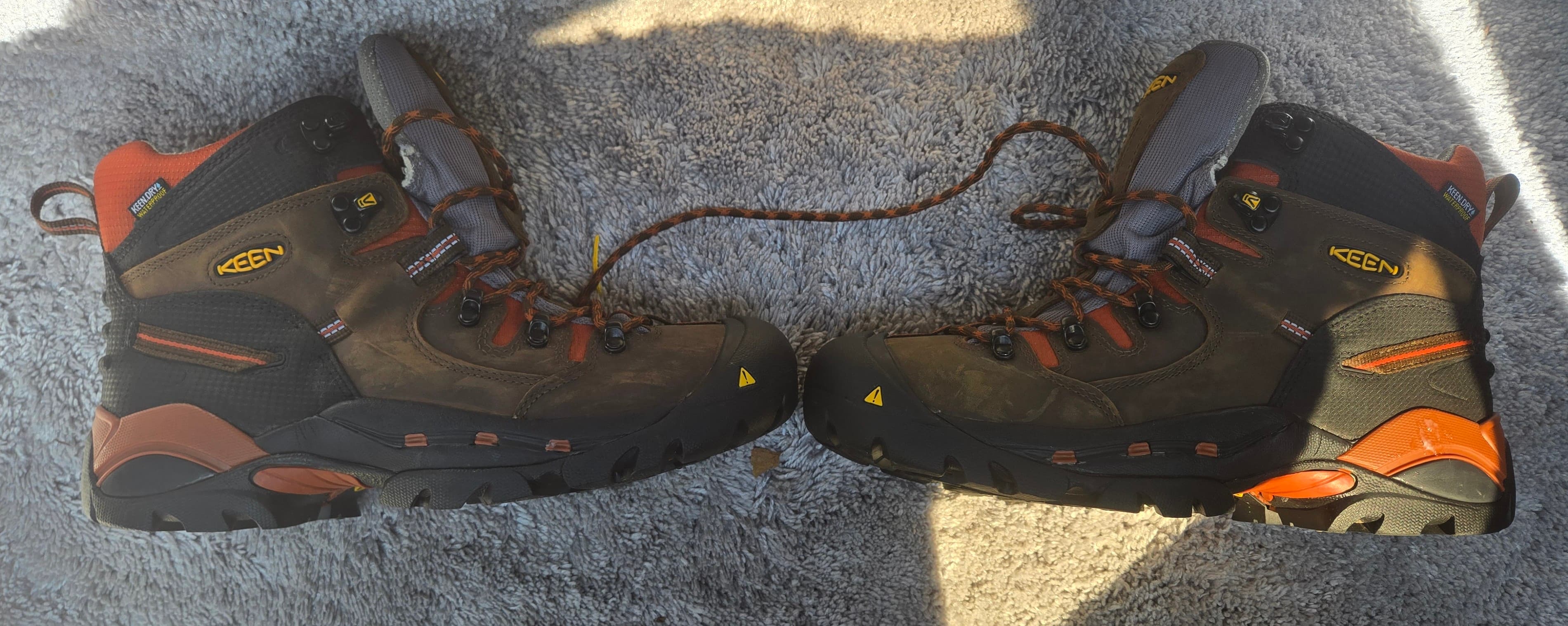 KEEN Men's Waterproof Hiking Boots Brown/Orange - Thumbnail 3