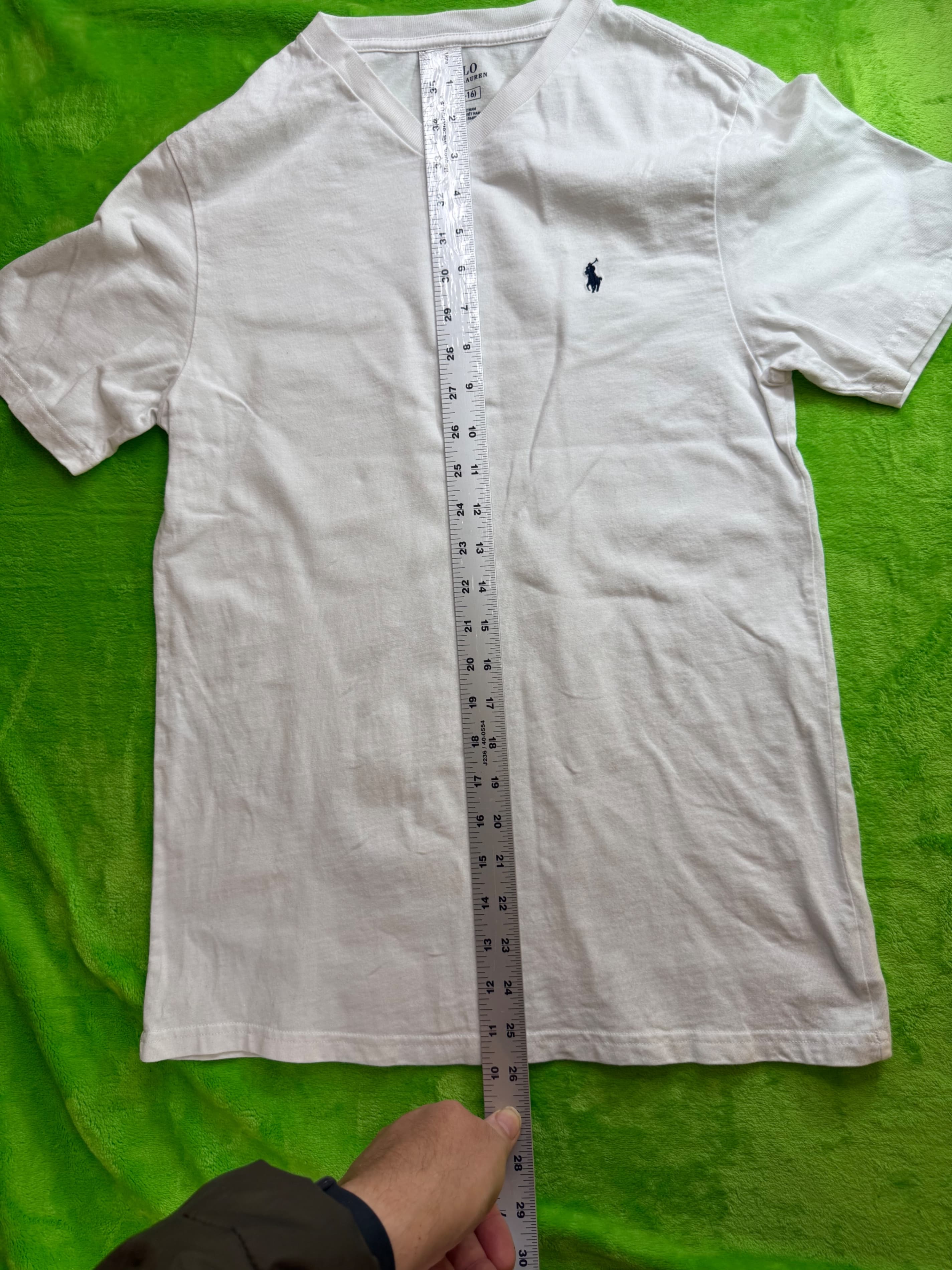 Polo Ralph Lauren Boys V-Neck T-Shirt Sz L 14-16 White Pony Logo - Thumbnail 7