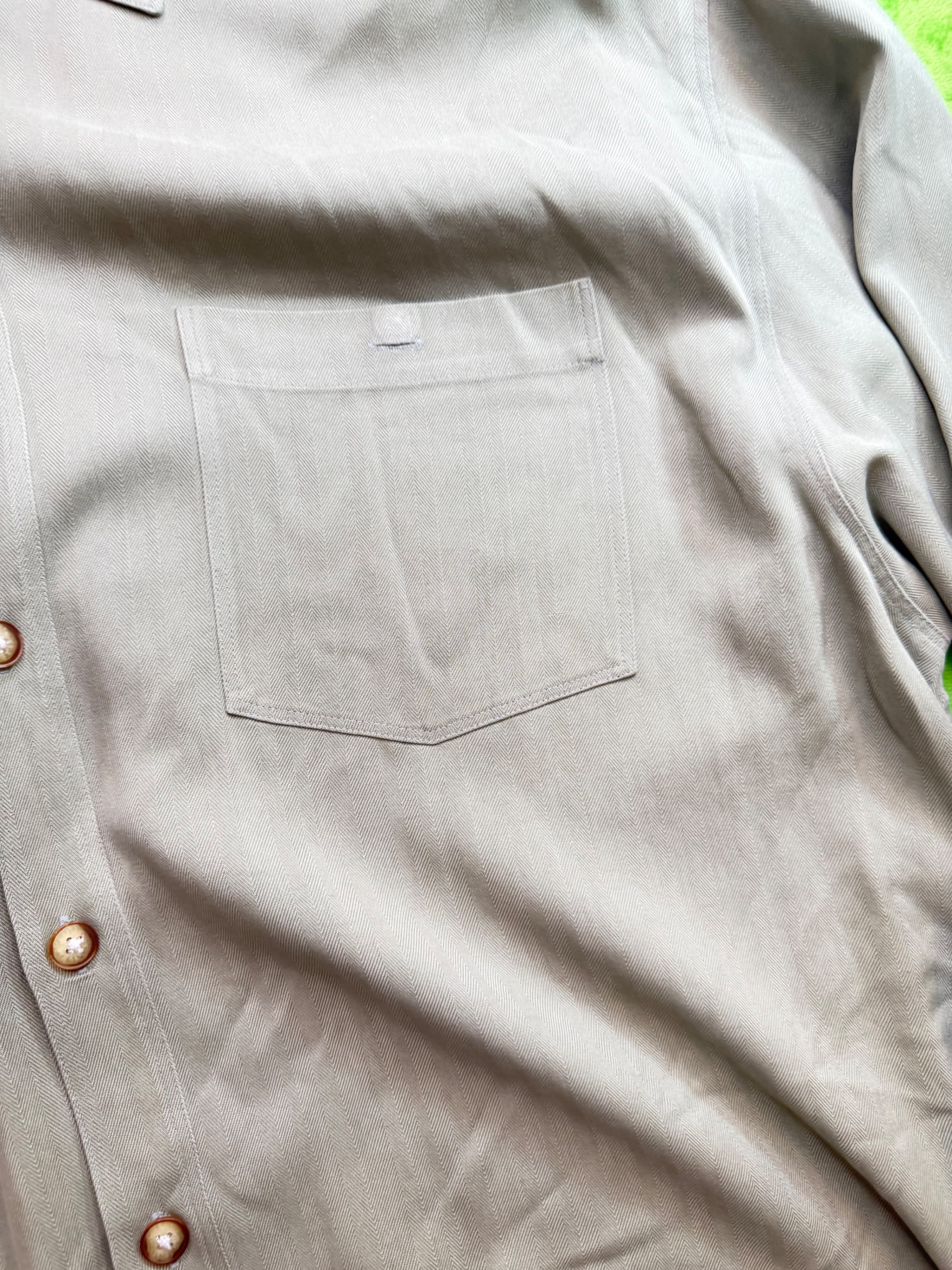 Vtg Tommy Bahama 100% Silk LS Button Down Shirt Mens XL Gray - Thumbnail 8