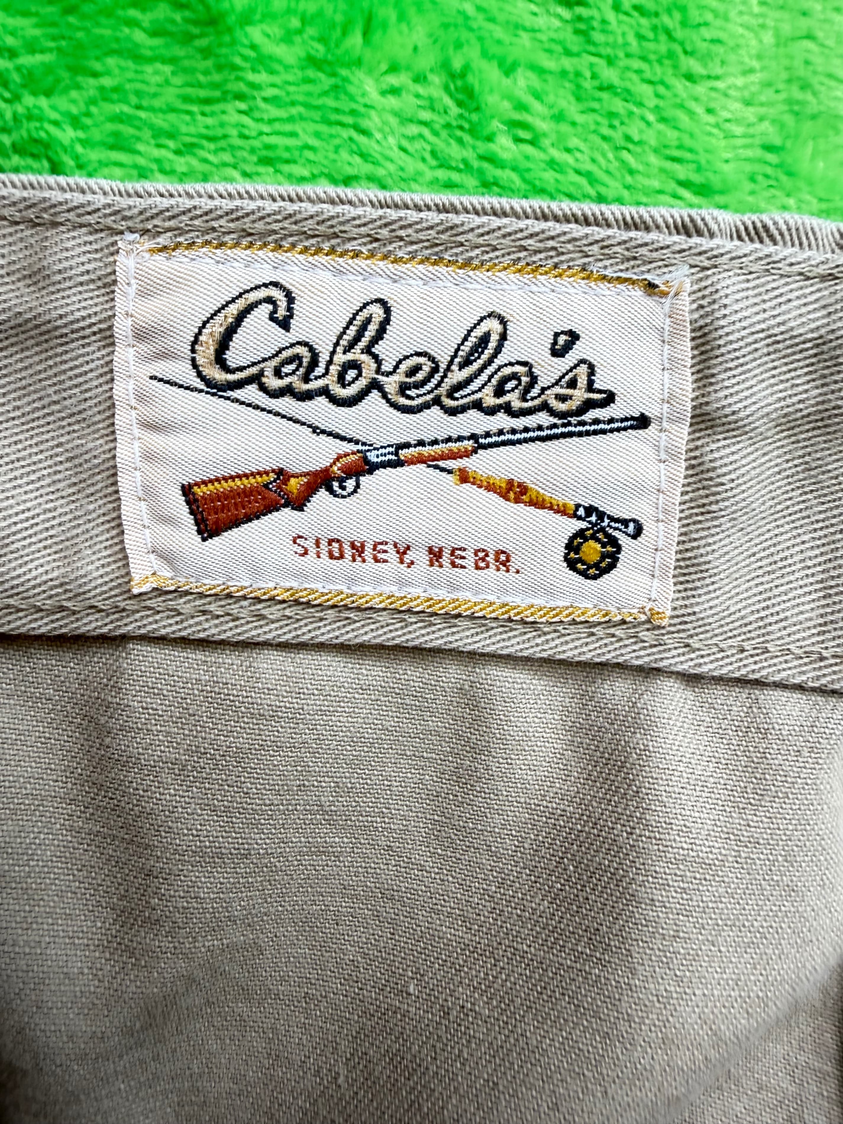 Vtg Cabela's Sidney NE Cargo Pants Mens 36x30 Khaki 100% Cotton USA - Thumbnail 7