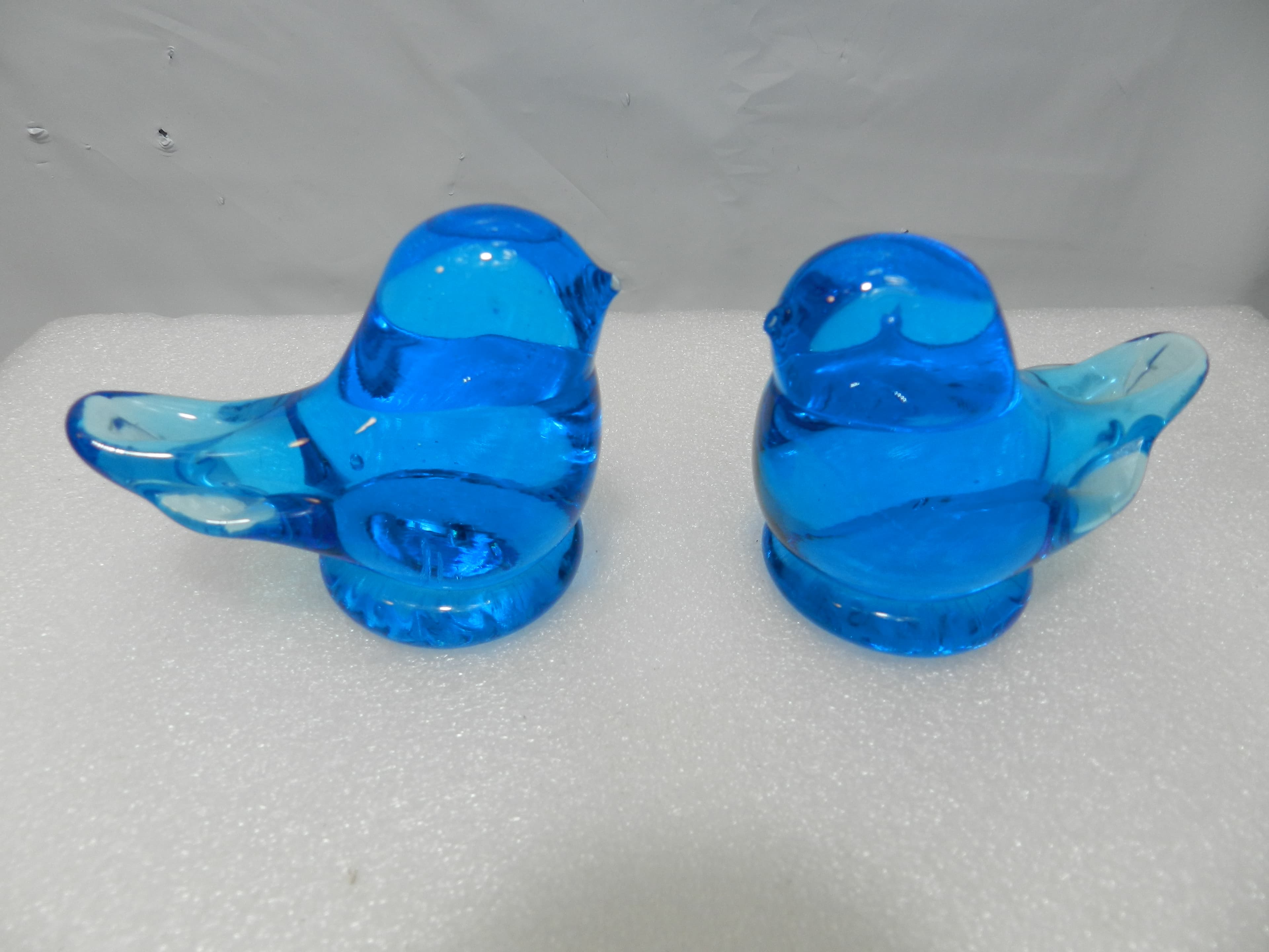 2 Authentic Terra Studios Bluebird of Happiness Glass Birds Leo Ward 1987 (N9J) - Thumbnail 2