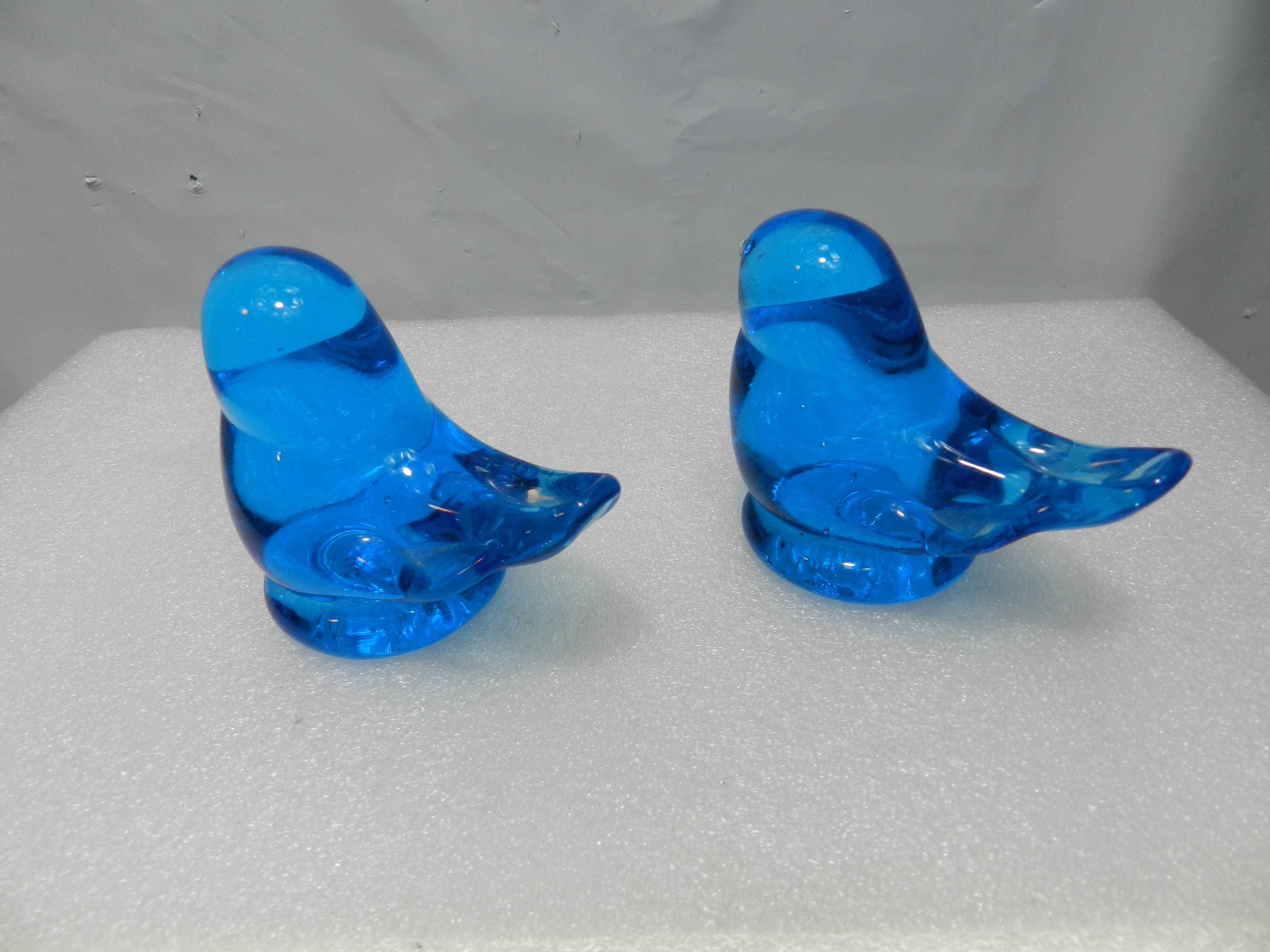 2 Authentic Terra Studios Bluebird of Happiness Glass Birds Leo Ward 1987 (N9J) - Thumbnail 10