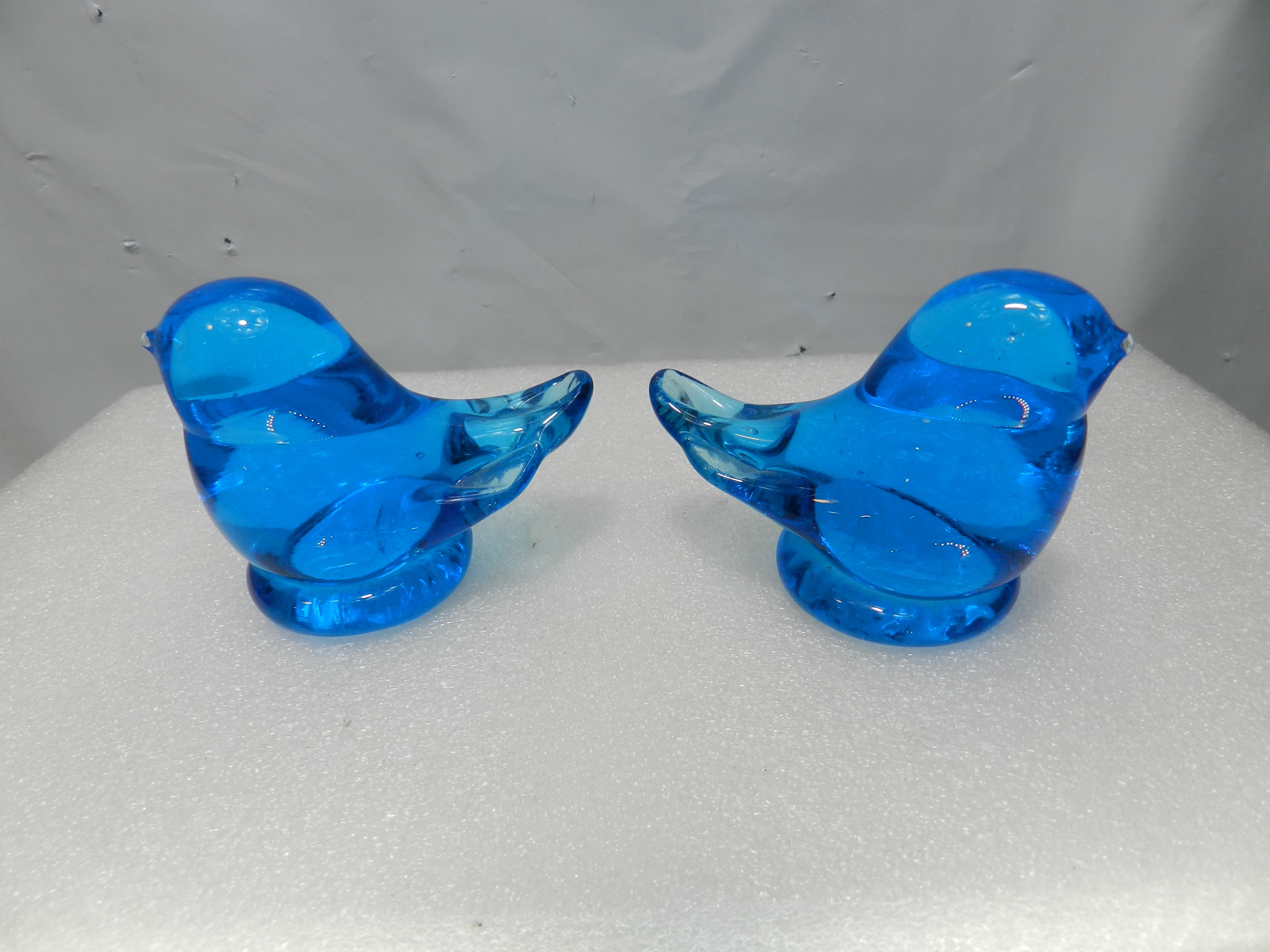 2 Authentic Terra Studios Bluebird of Happiness Glass Birds Leo Ward 1987 (N9J) - Thumbnail 7