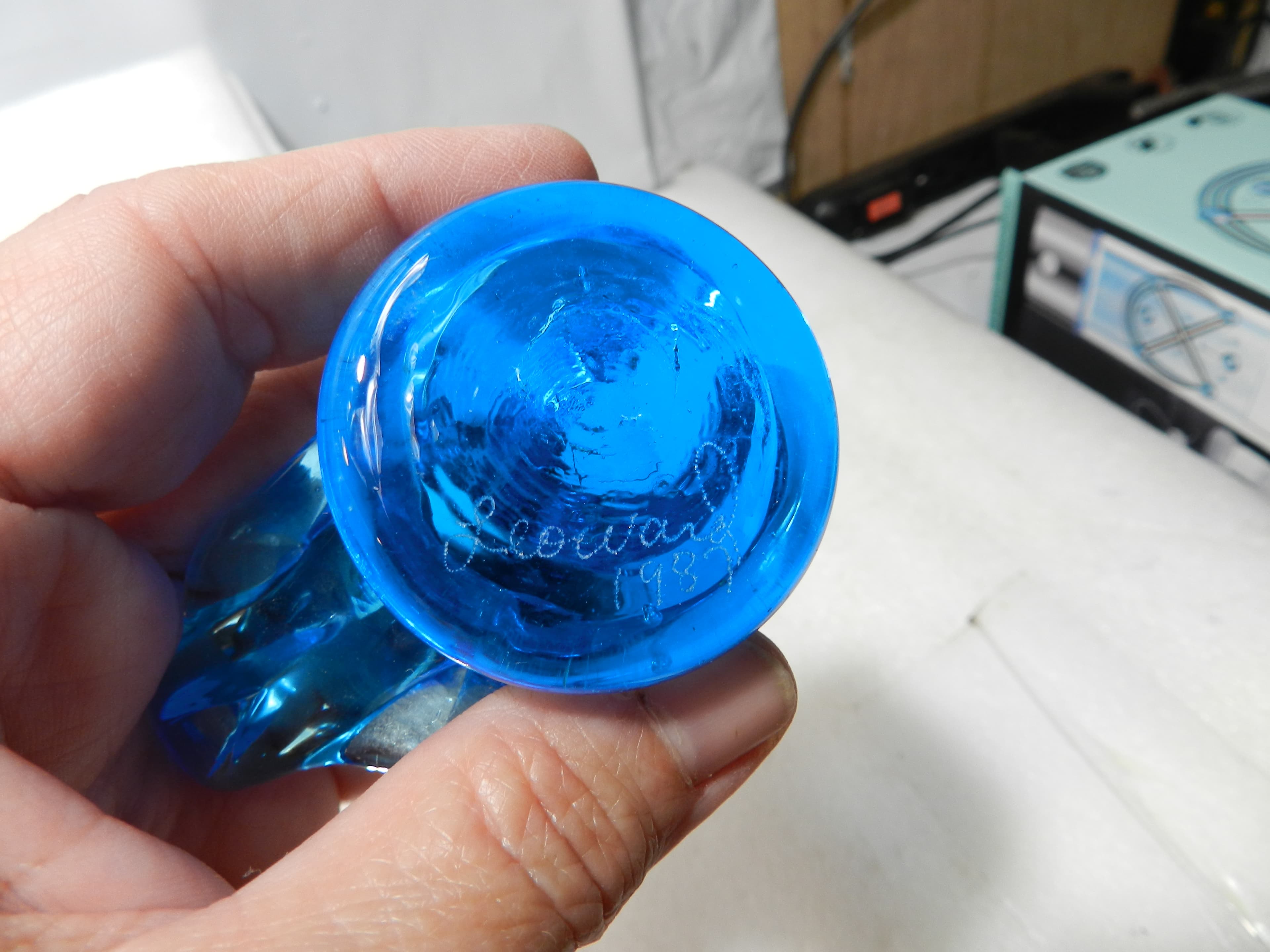 2 Authentic Terra Studios Bluebird of Happiness Glass Birds Leo Ward 1987 (N9J) - Thumbnail 11