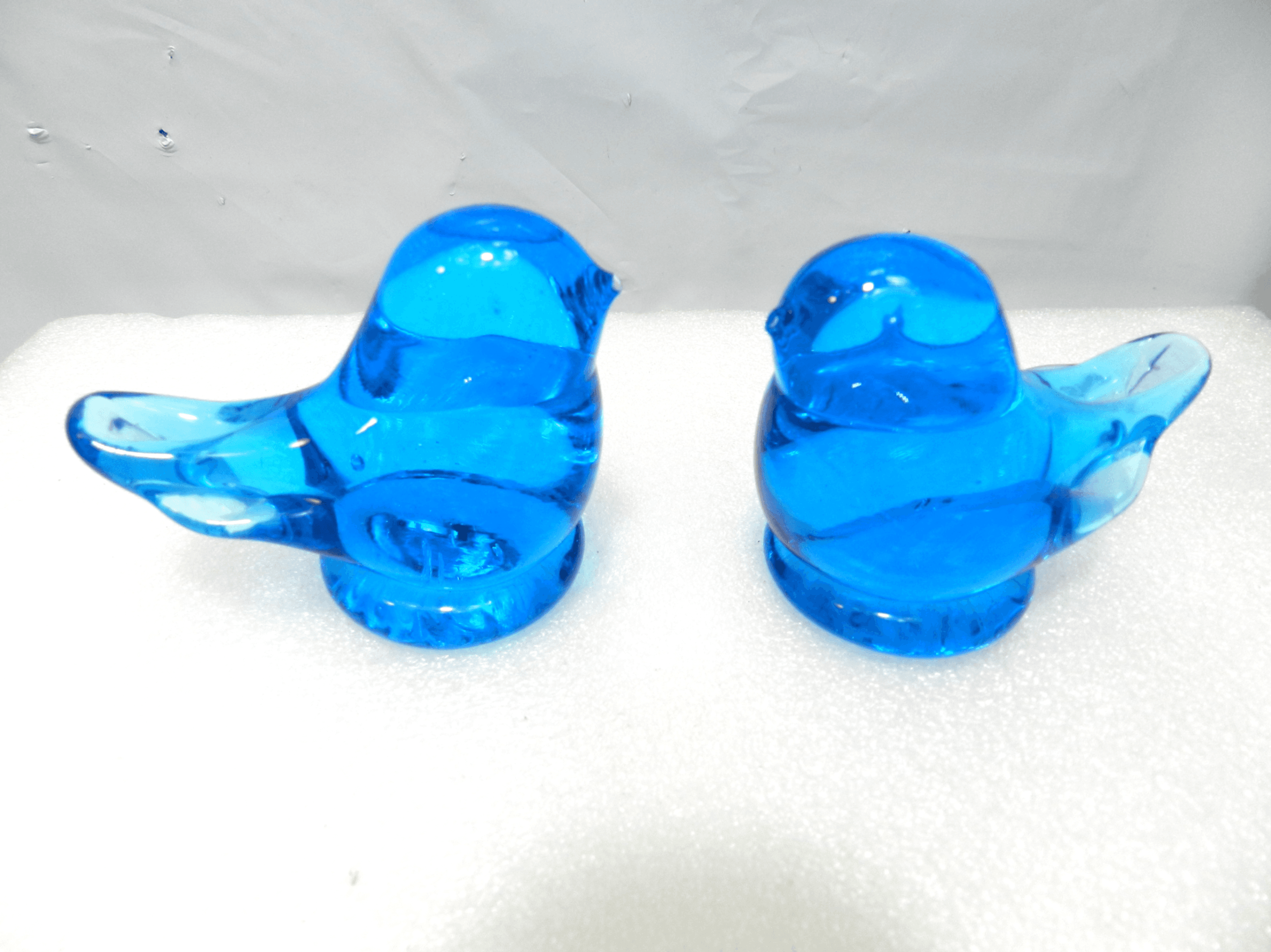2 Authentic Terra Studios Bluebird of Happiness Glass Birds Leo Ward 1987 (N9J)