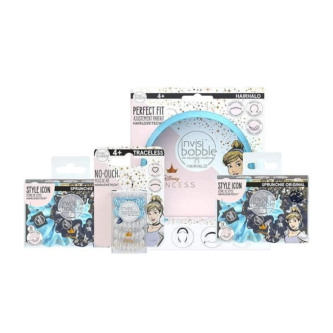 Invisibobble Disney Princess Cinderella Themed Hair Accessory Bundle