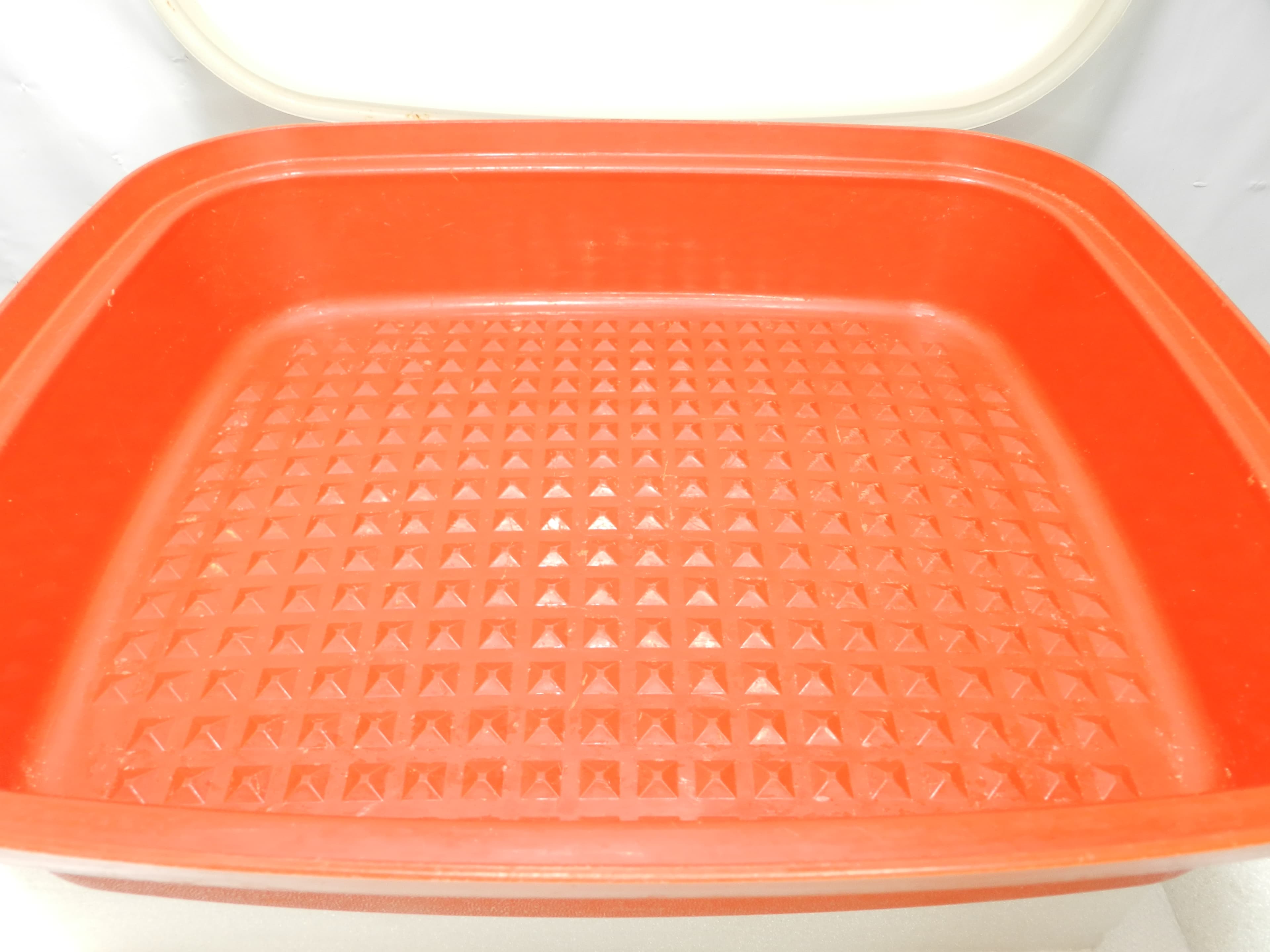 Tupperware Season Serve Marinating Container Paprika Red Vintage Air Tight N10J - Thumbnail 3
