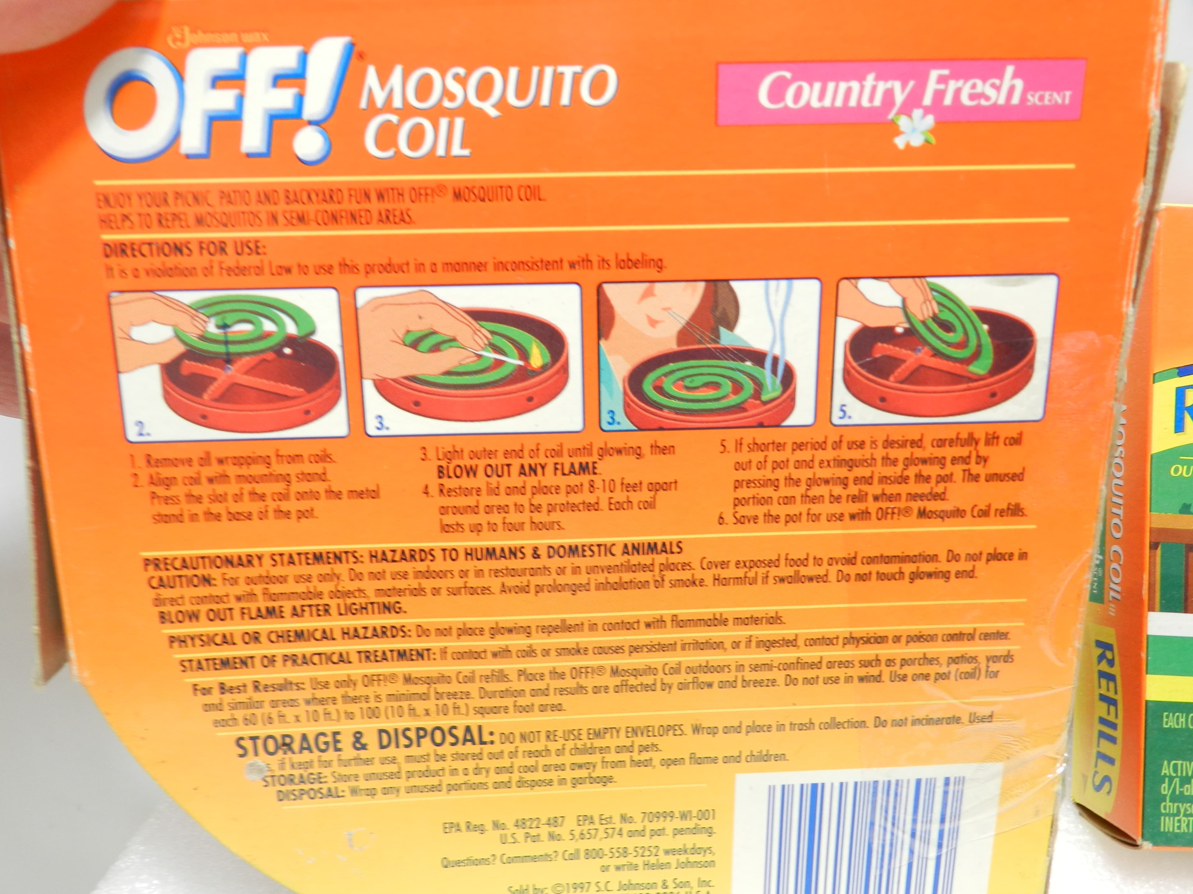 VTG OFF Mosquito Repellent Coil Terracotta Holder Country Fresh & Refills N14J - Thumbnail 2