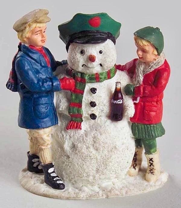 Vintage 1992 Coca Cola Christmas Figurine: “Thirsty the Snowman”- plus 2 other Snowman Christmas figurine - Thumbnail 3