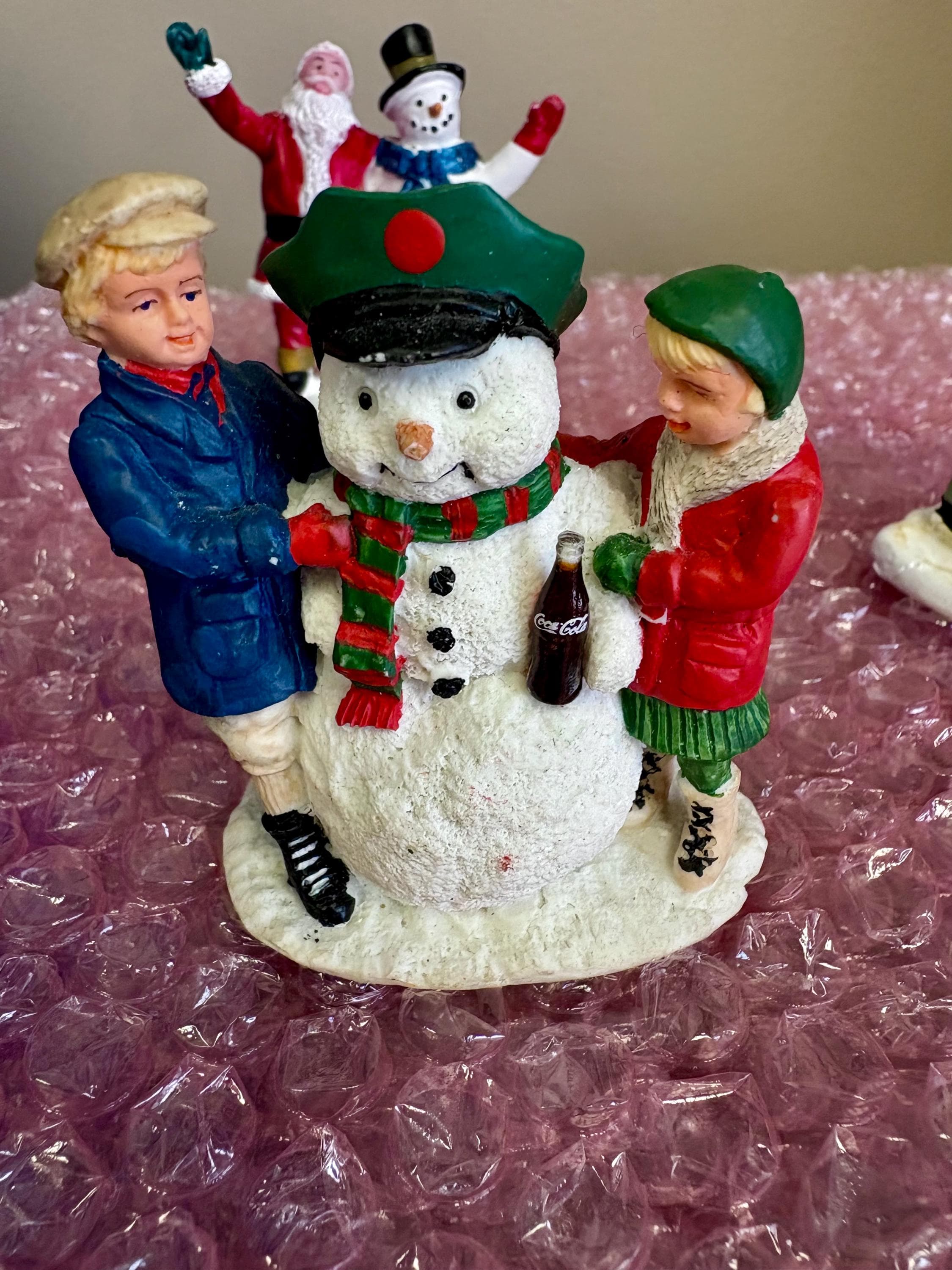 Vintage 1992 Coca Cola Christmas Figurine: “Thirsty the Snowman”- plus 2 other Snowman Christmas figurine