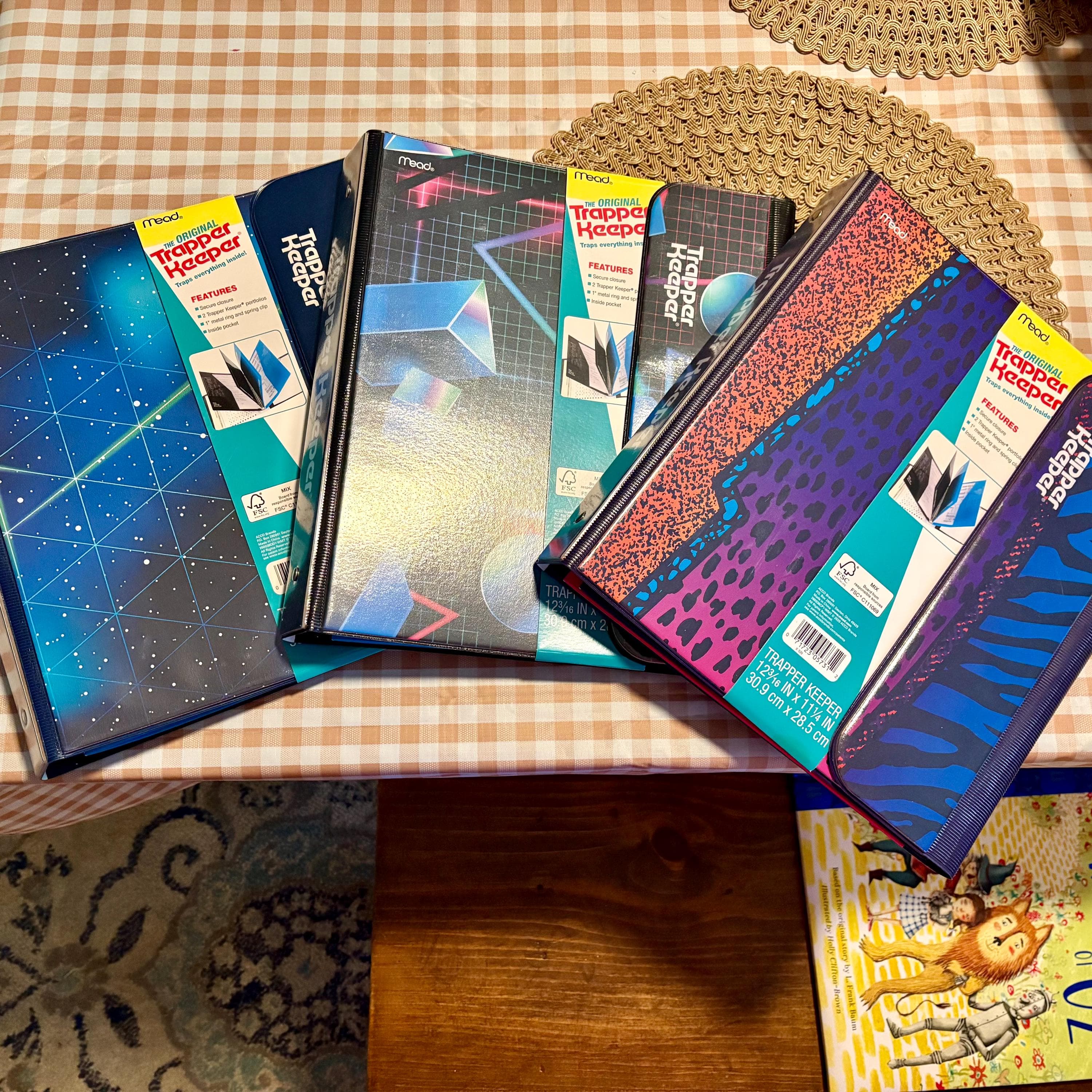 Trapper Keeper by Mead. Retro Prints of the 80s/90s- Animal, Shapes & Nuclear Moon- New