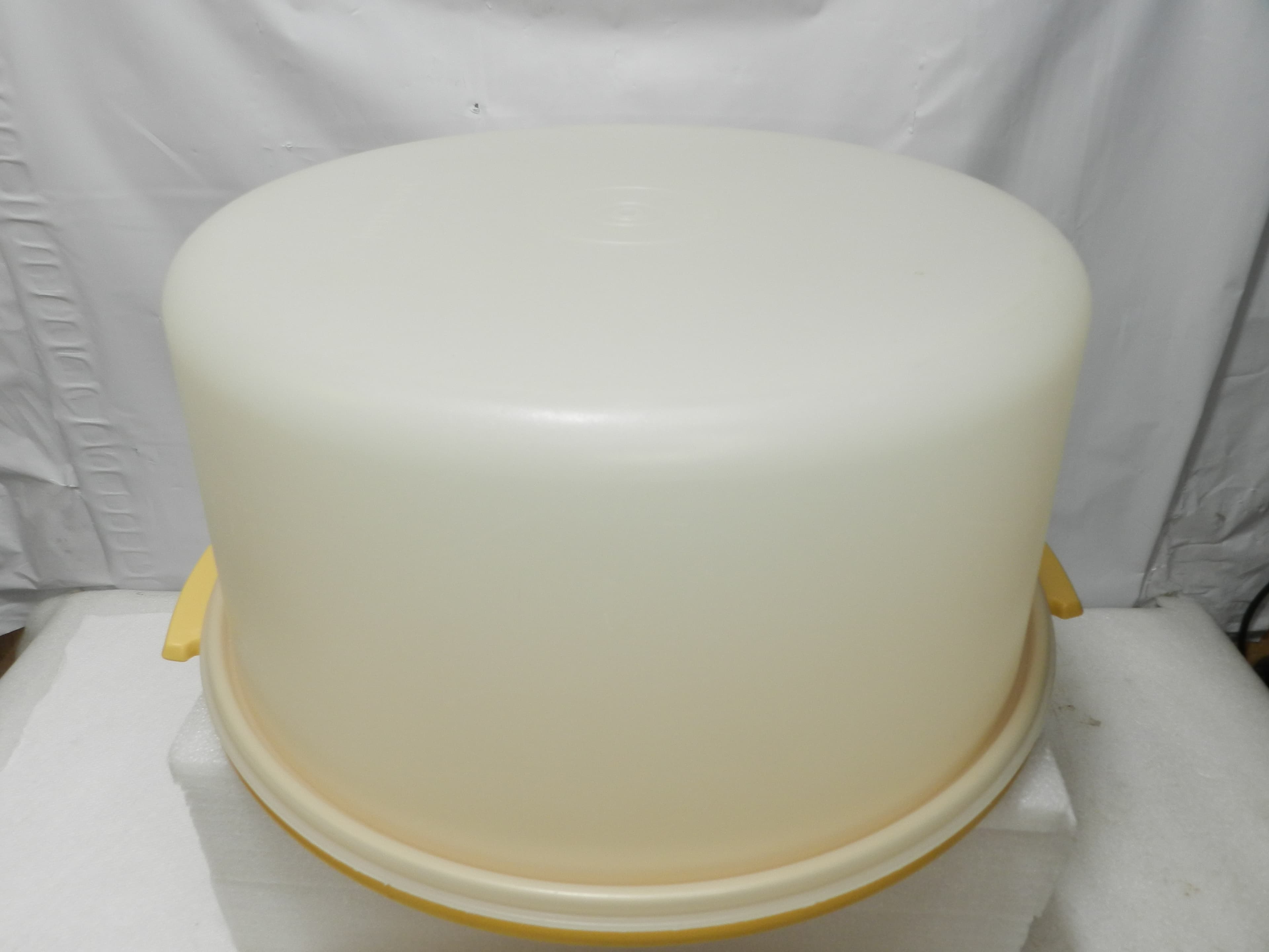 Tupperware Vintage Layer cake Pie Carrier Harvest Gold No Handle (N15J) - Thumbnail 4