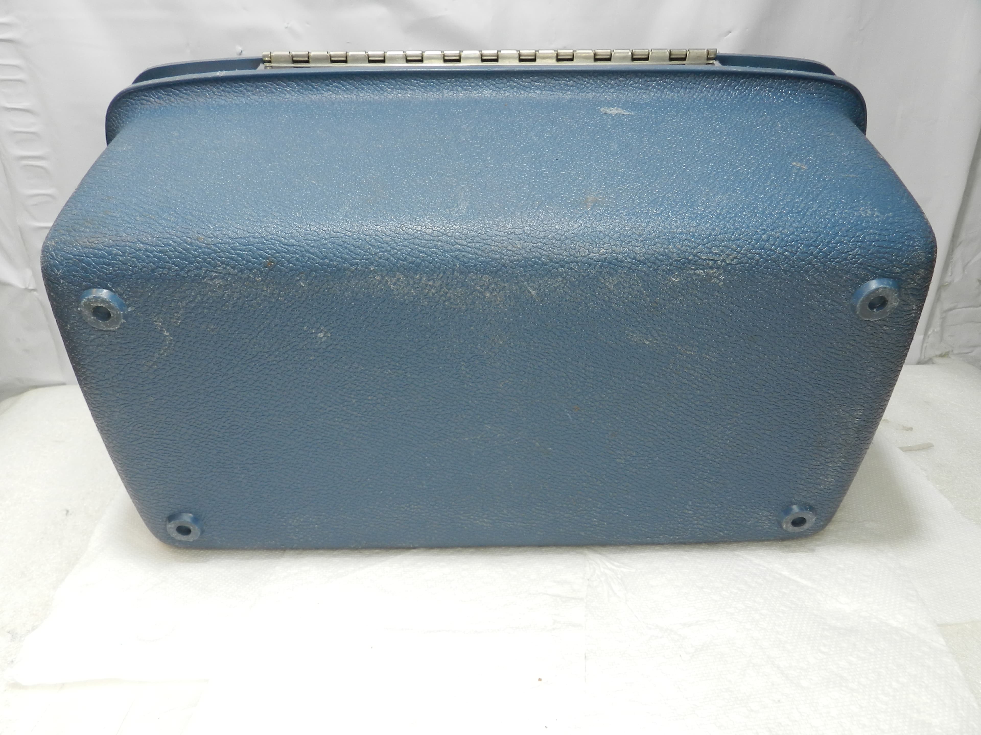 Vintage Samsonite Saturn Blue Makeup Hard Travel Case With Key  (N16J) - Thumbnail 8