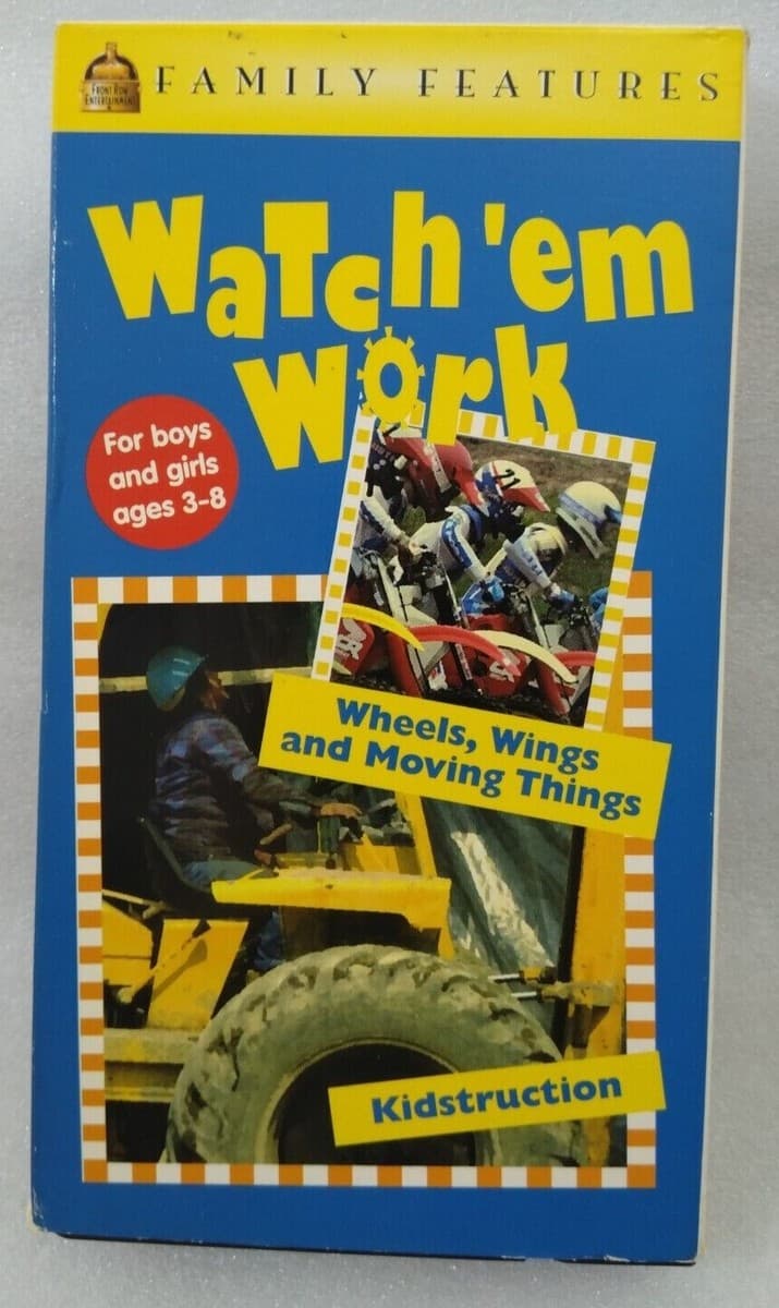 VHS Watch'em Work Wheels, Wings, And Moving Things And Kidstruction - Thumbnail 4