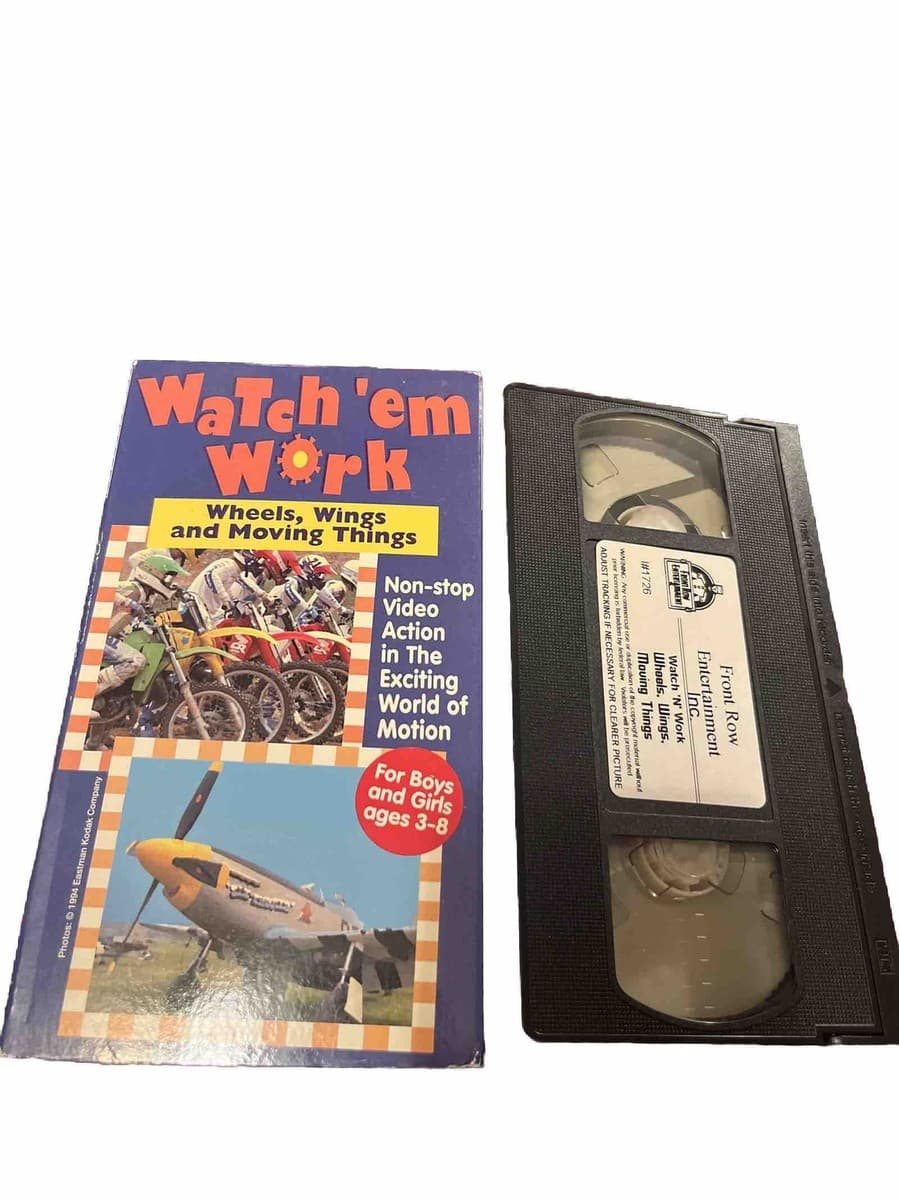VHS Watch'em Work Wheels, Wings, And Moving Things And Kidstruction - Thumbnail 3