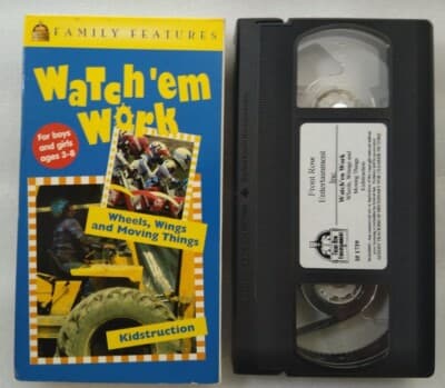 VHS Watch'em Work Wheels, Wings, And Moving Things And Kidstruction - Thumbnail 2