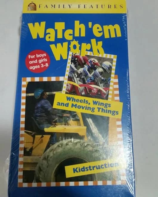 VHS Watch'em Work Wheels, Wings, And Moving Things And Kidstruction - Thumbnail 8