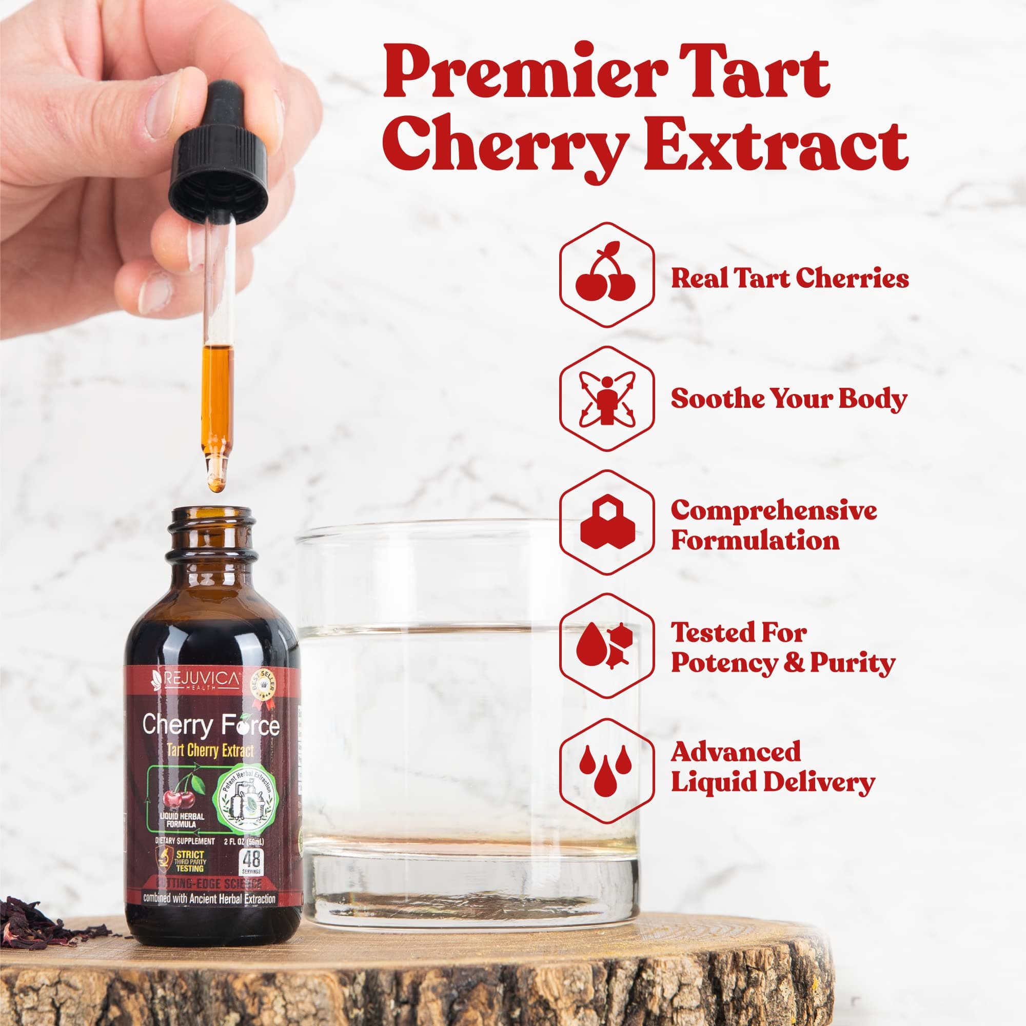 Rejuvica Health Cherry Force - Advanced Tart Cherry Extract - Real Tart