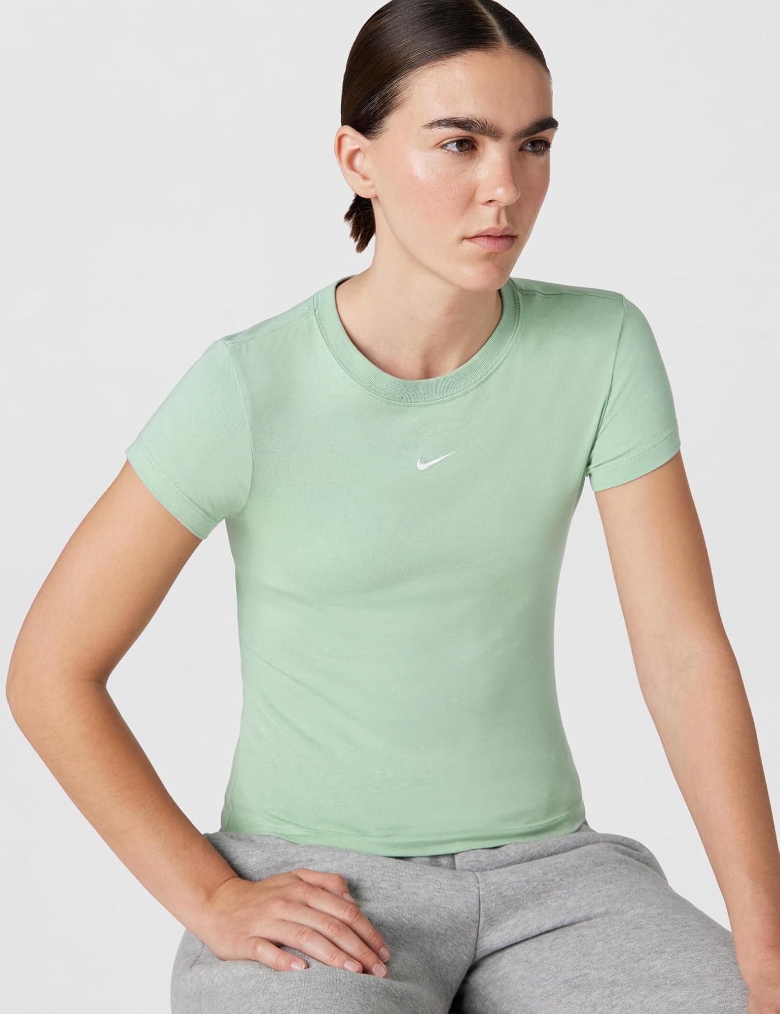 Nike Women's Sportswear Chill Knit T-Shirt - Steam/Sail - X-Small - Thumbnail 2