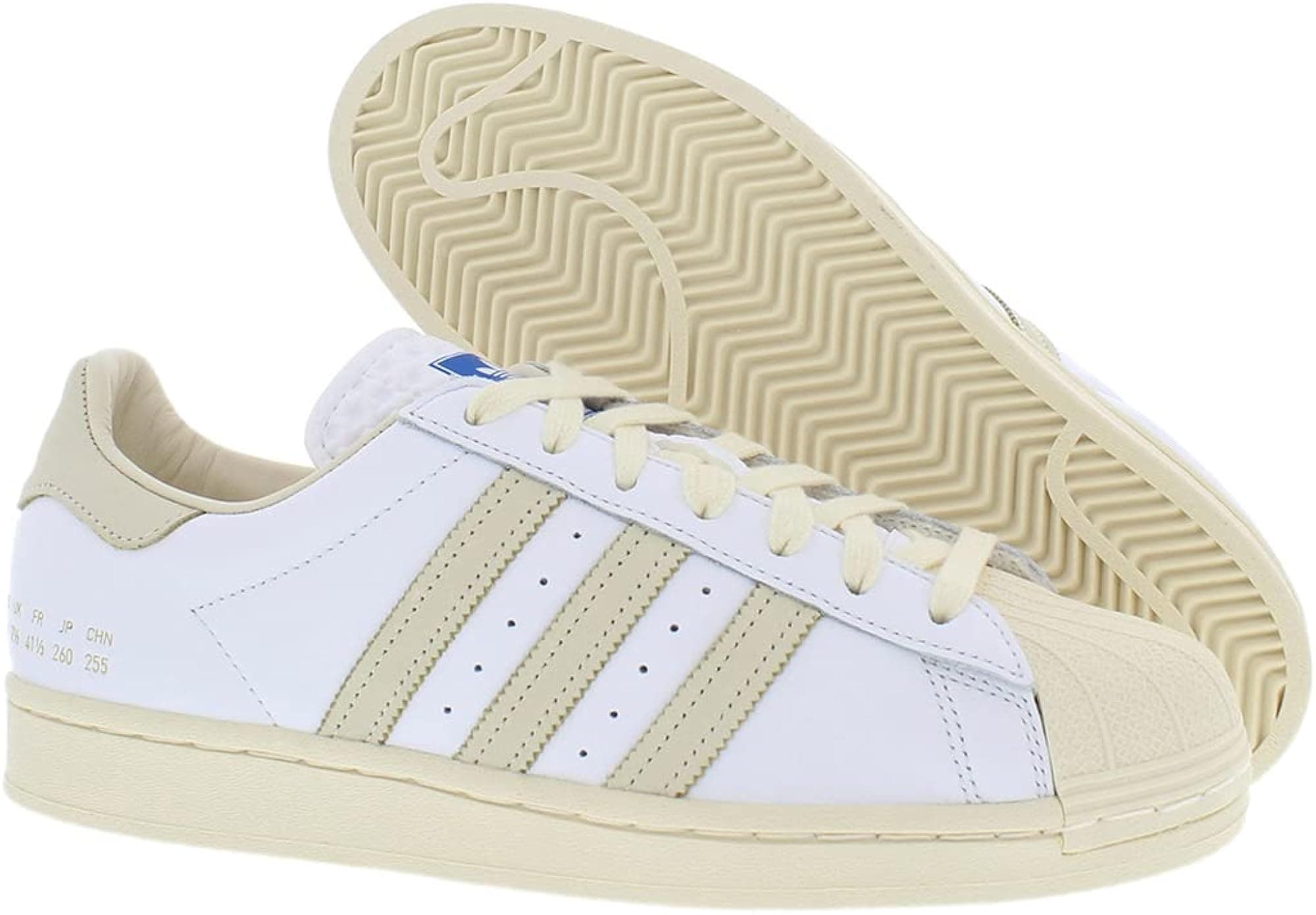 adidas Men's Originals Superstar Shoes - Cloud White/Cream White/Blue Bird - 5 - Thumbnail 2
