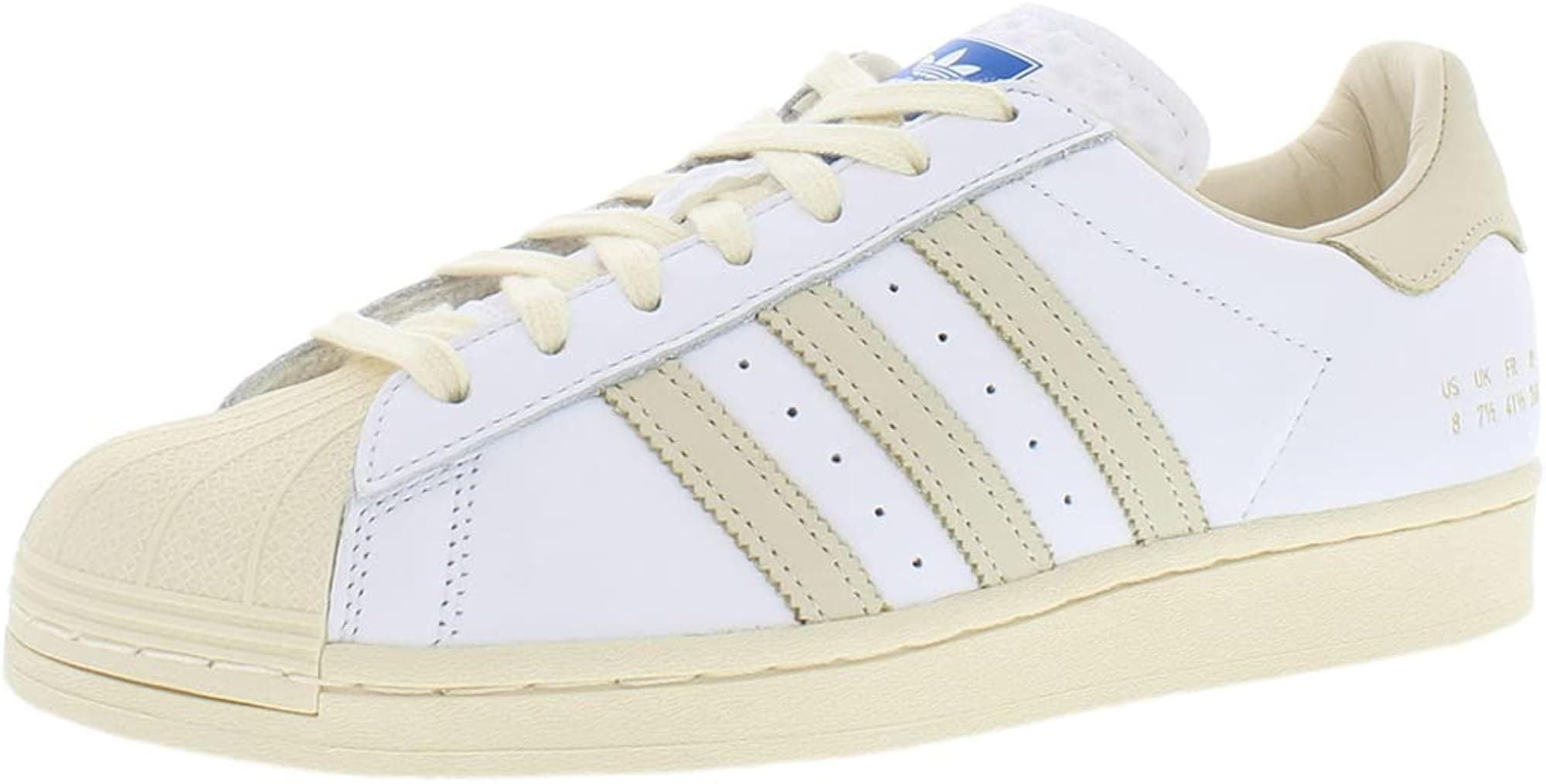 adidas Men's Originals Superstar Shoes - Cloud White/Cream White/Blue Bird - 5