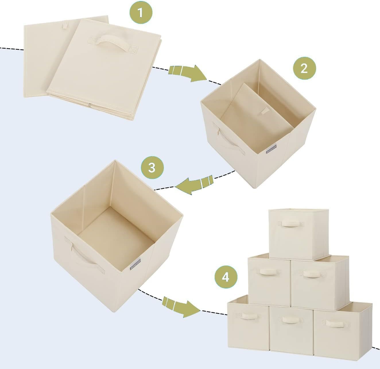 Storageideas Storage Cubes 11 Inch Cube Storage Bins Set Of 6 Fabric Foldable - Thumbnail 4