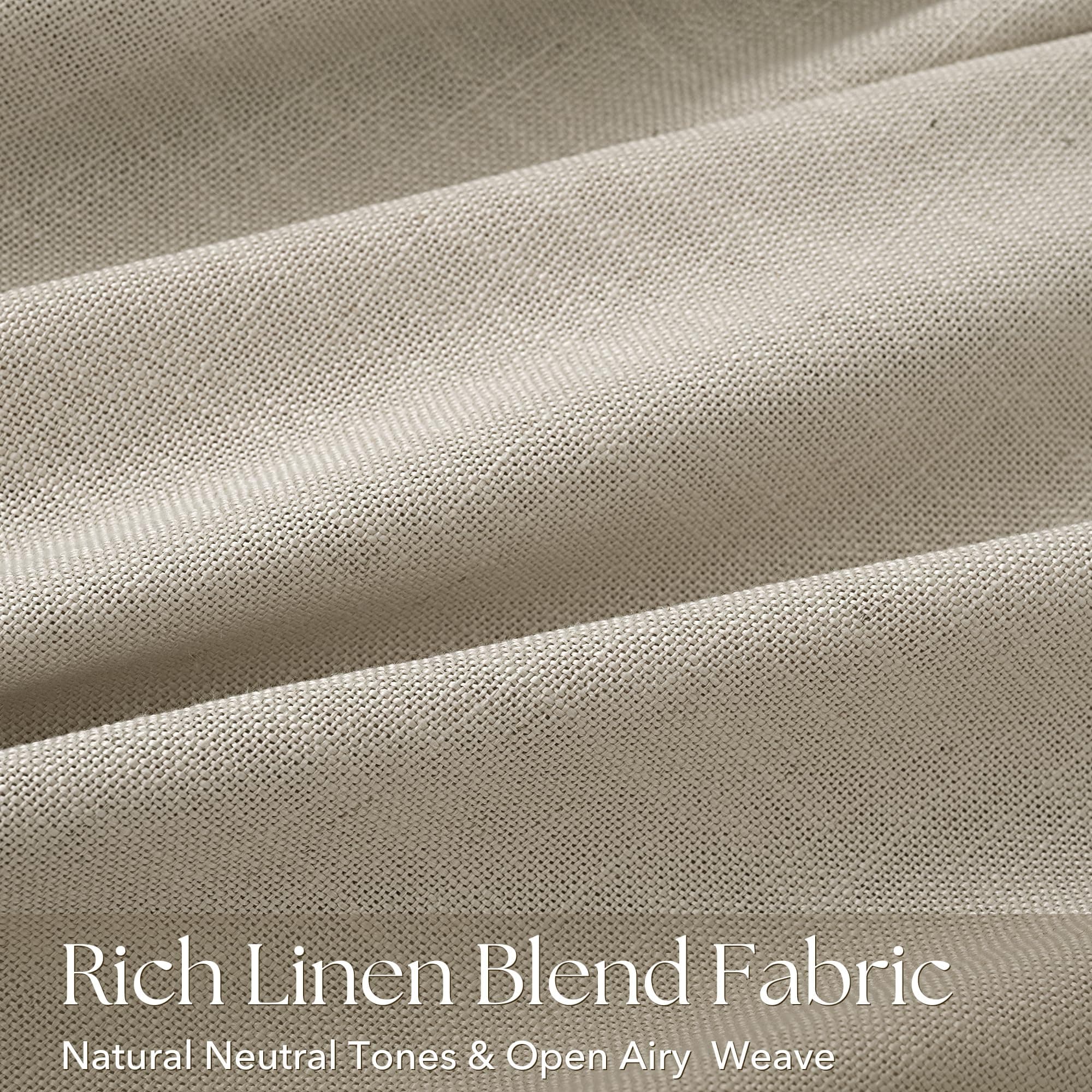 Olepangi Linen Pinch Pleated Curtains 72 Inch Length 2 Panels for Living Room Be - Thumbnail 4