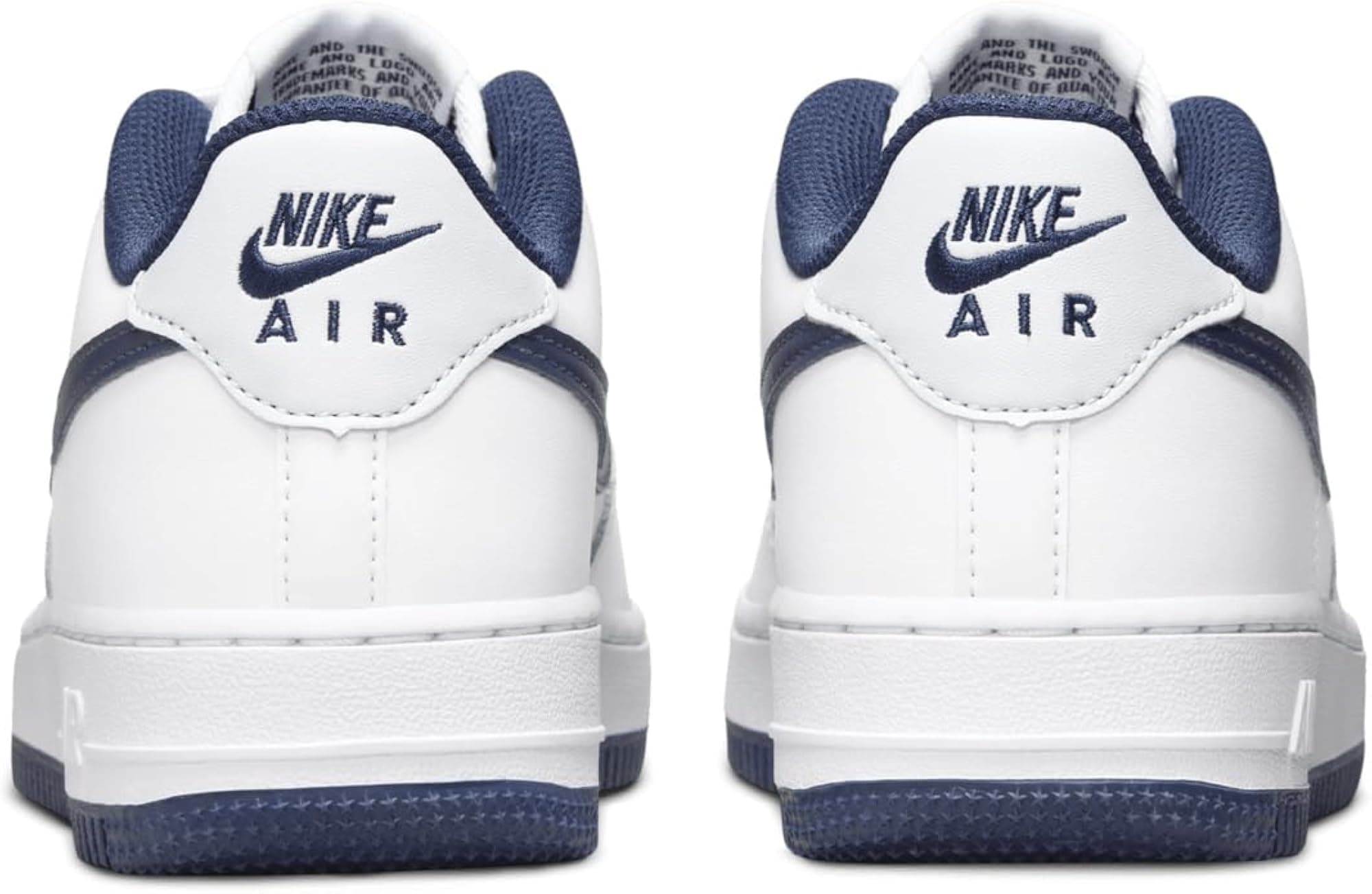 Nike Kid's Air Force 1 Sneaker - White/Midnight Navy-football Grey - 6Y - Thumbnail 3