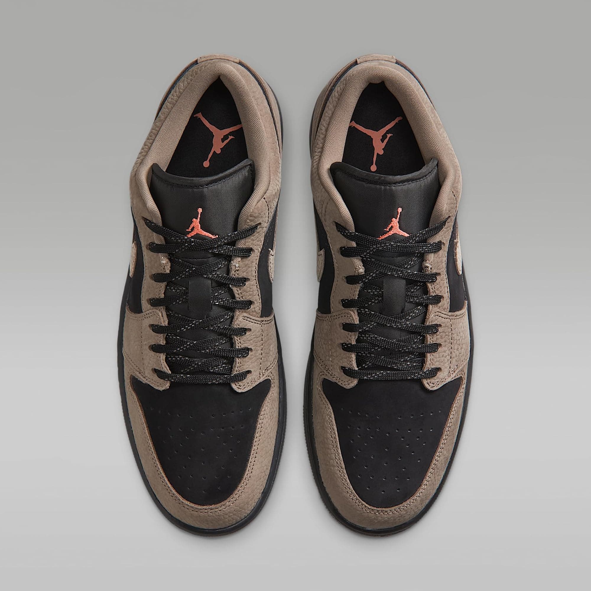 Air Jordan 1 Low SE Men's Shoes (Black/Light Wild Mango/Olive Grey) - Black/Ligh - Thumbnail 4