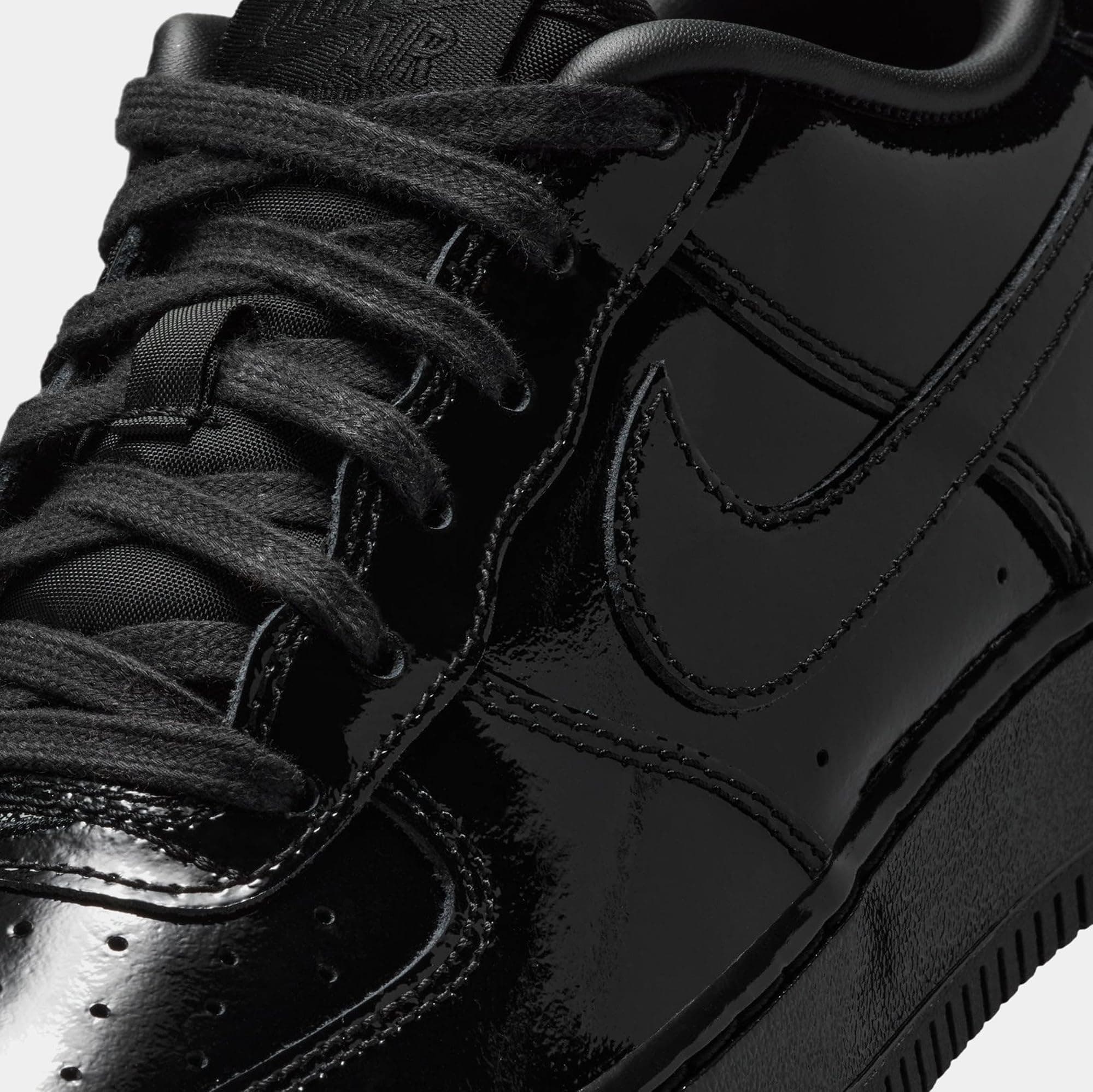 Nike Air Force 1 Low Patent Leather Grade School Lifestyle Shoes (Black) - Black - Thumbnail 5