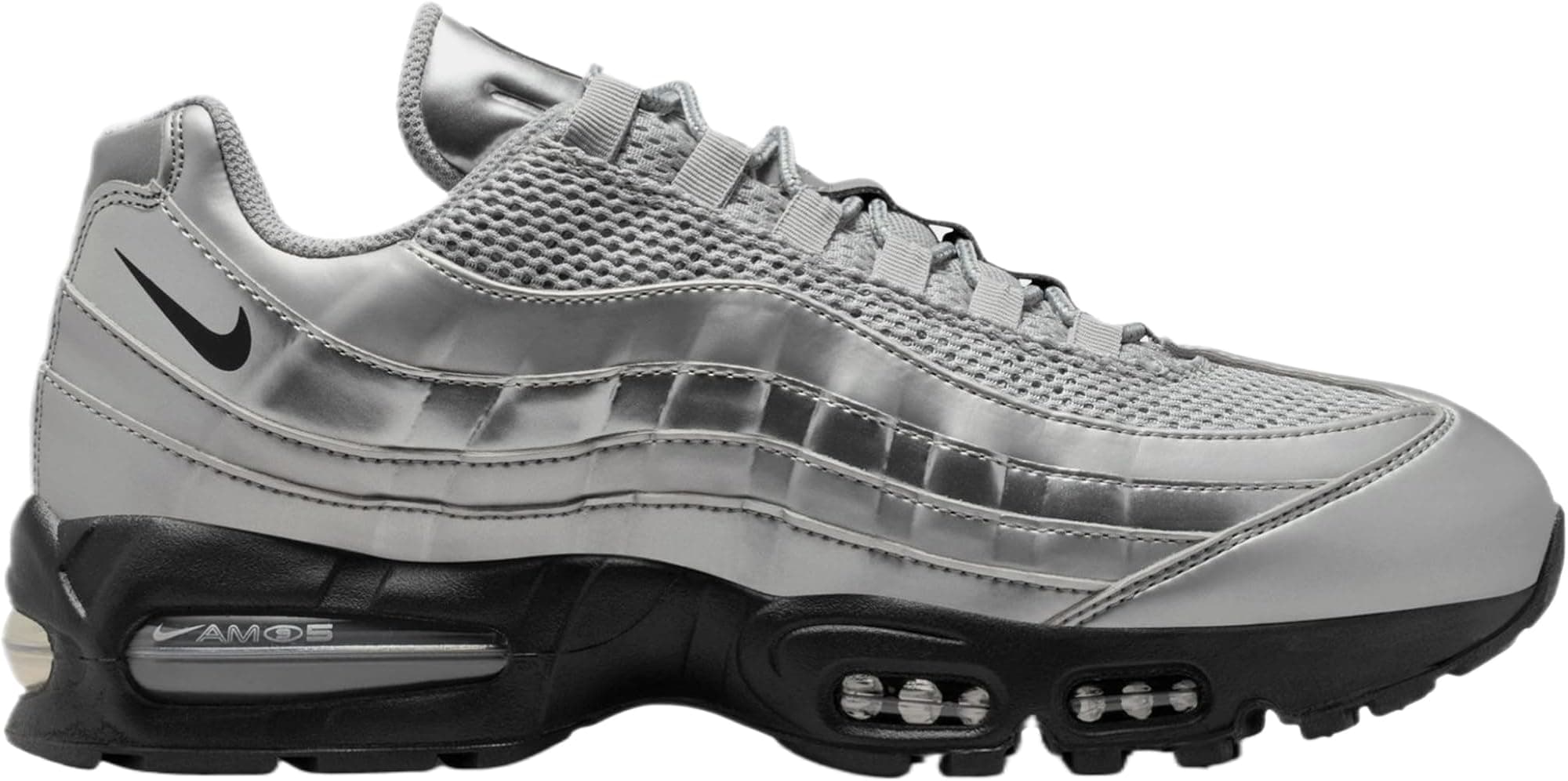 Nike Air Max 95 Big Bubble Mens Running Shoes (Metallic Silver/Black/Black) - Me