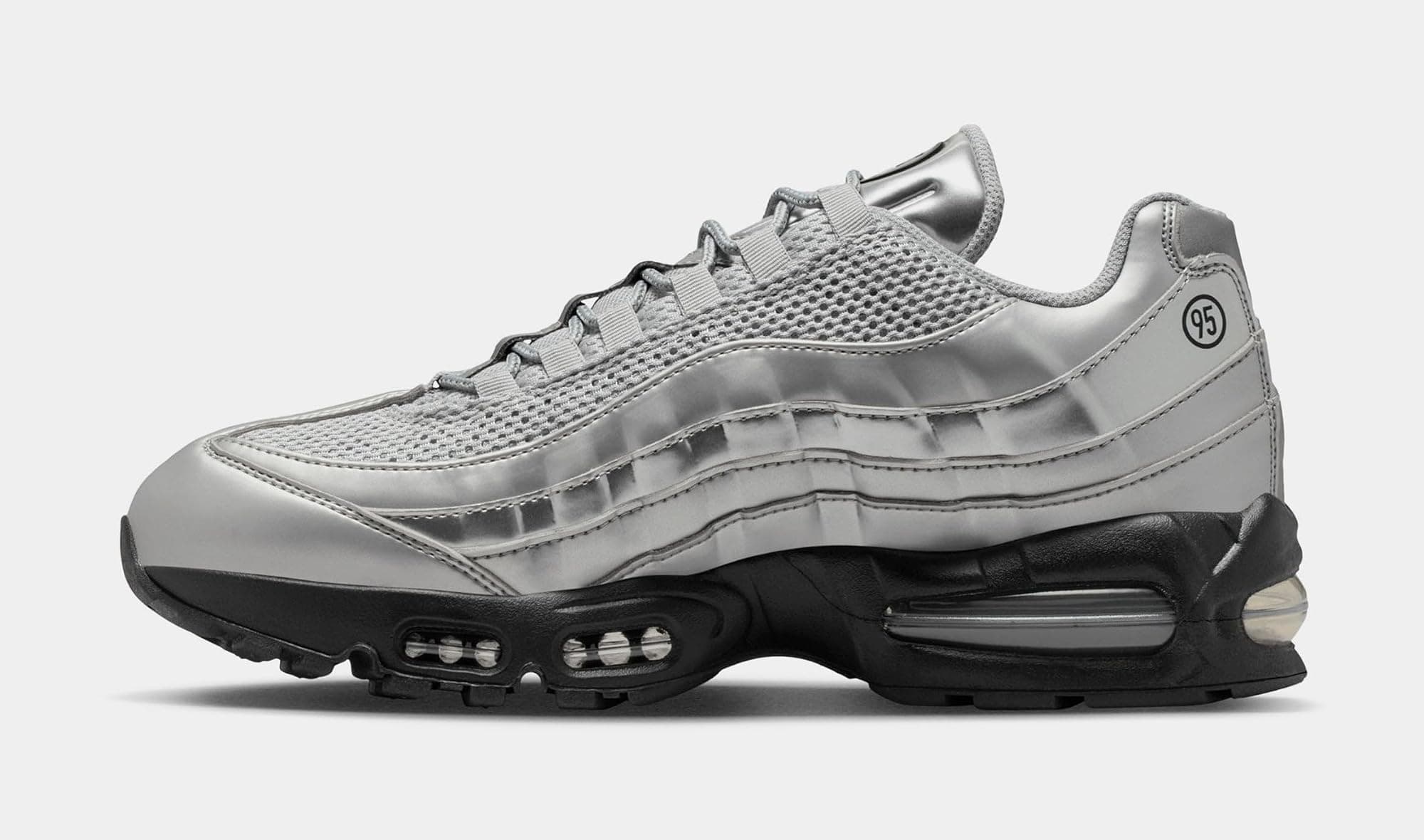 Nike Air Max 95 Big Bubble Mens Running Shoes (Metallic Silver/Black/Black) - Me - Thumbnail 3