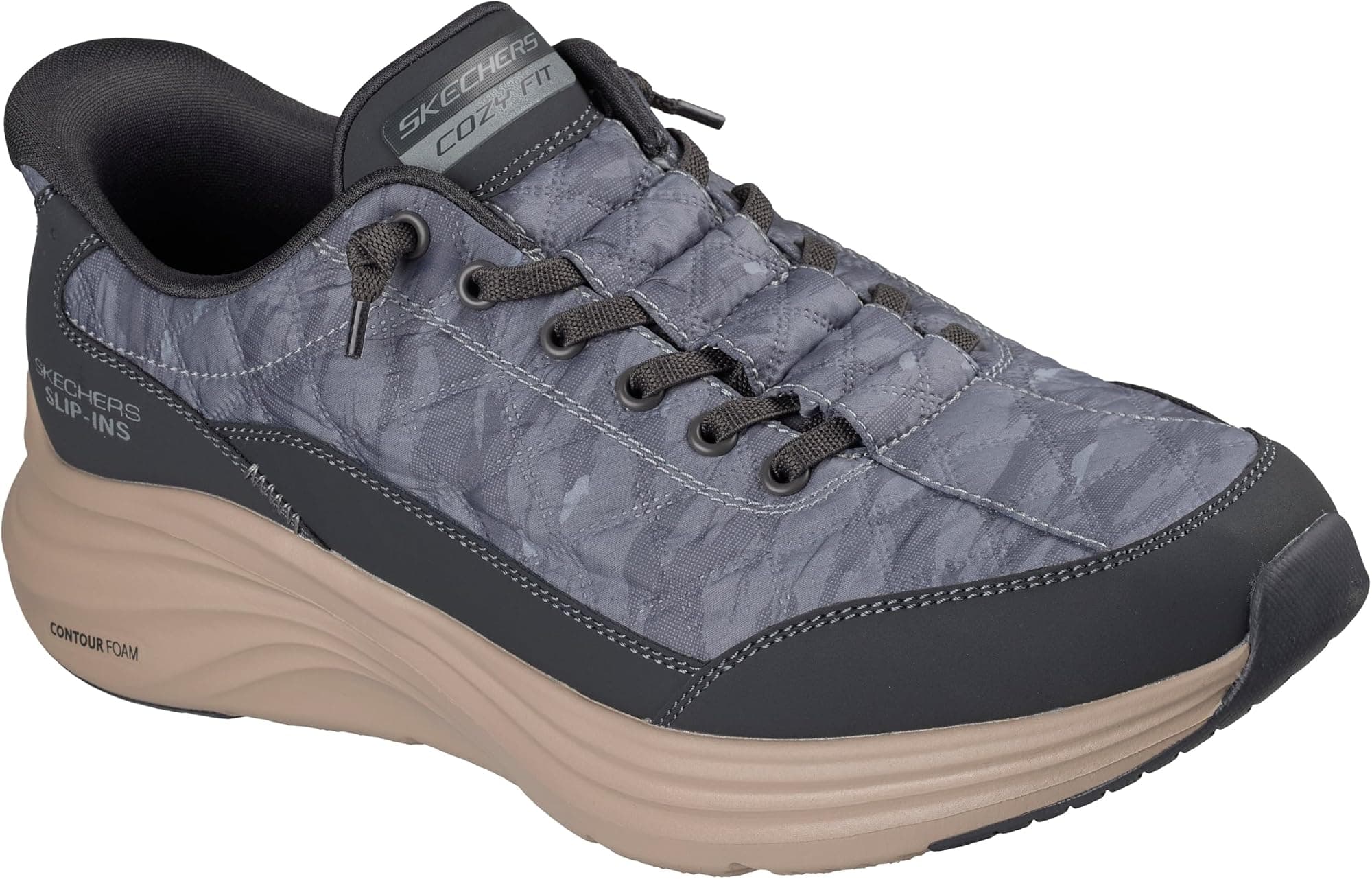 Skechers Mens Contour Foam Cozy Fit Compost Hands Free Slip-in - Black/Natural - - Thumbnail 4
