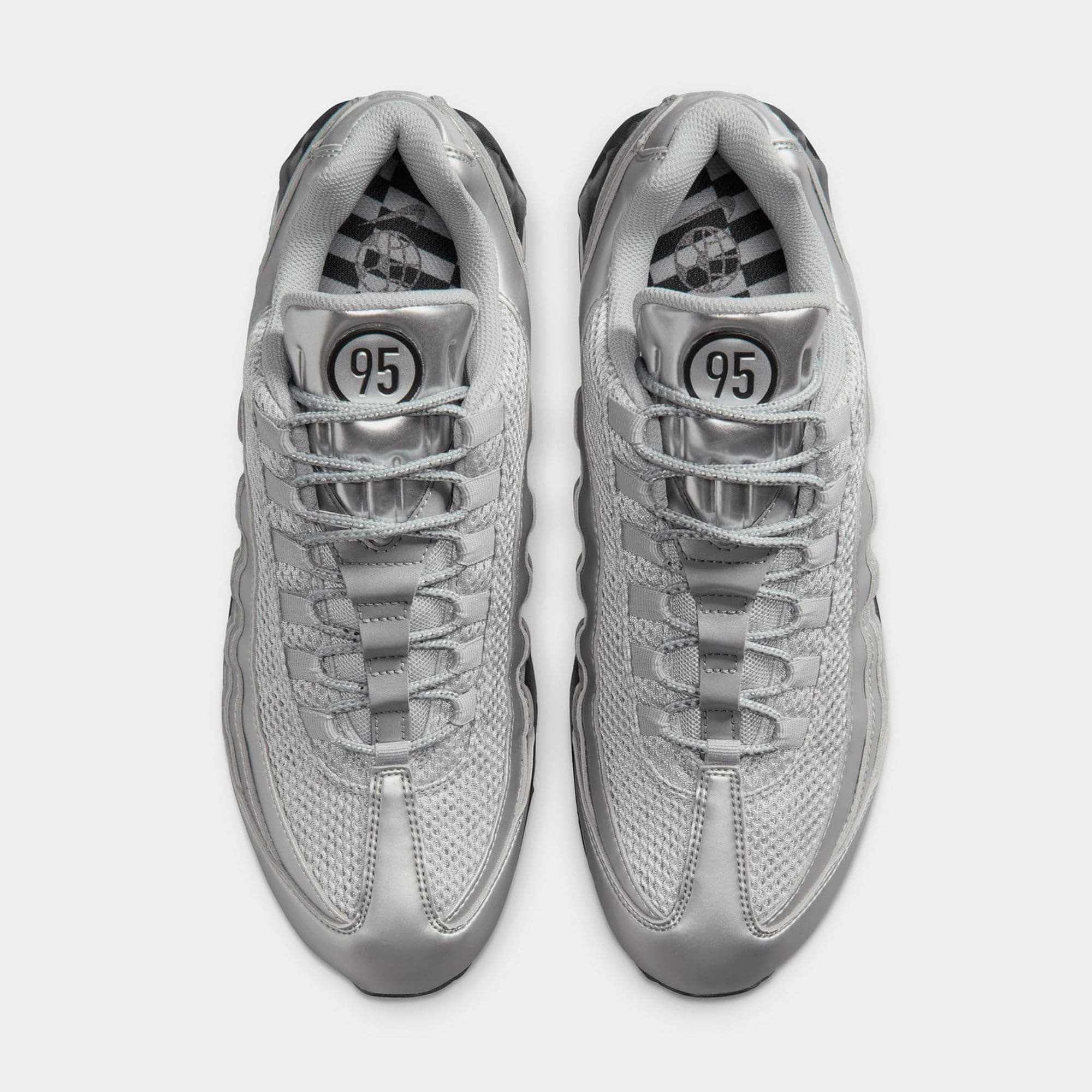 Nike Air Max 95 Big Bubble Mens Running Shoes (Metallic Silver/Black/Black) - Me - Thumbnail 2
