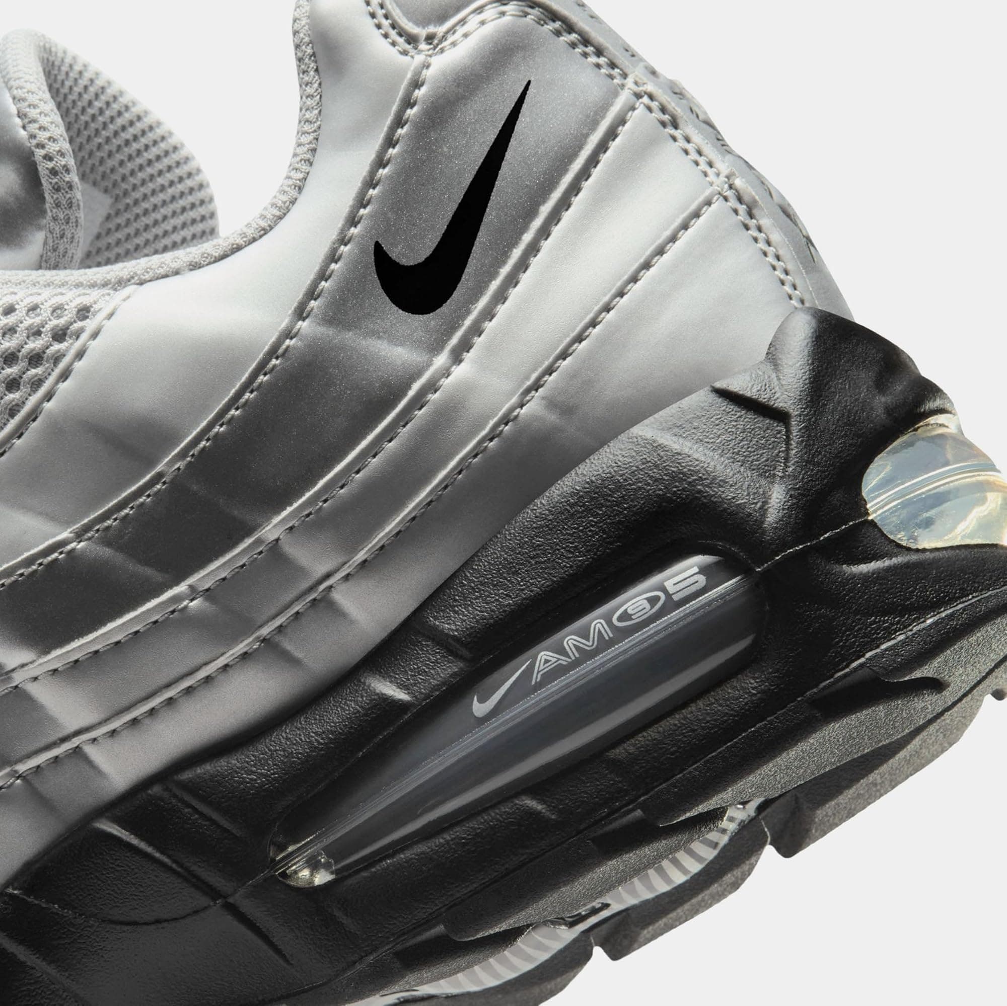 Nike Air Max 95 Big Bubble Mens Running Shoes (Metallic Silver/Black/Black) - Me - Thumbnail 6