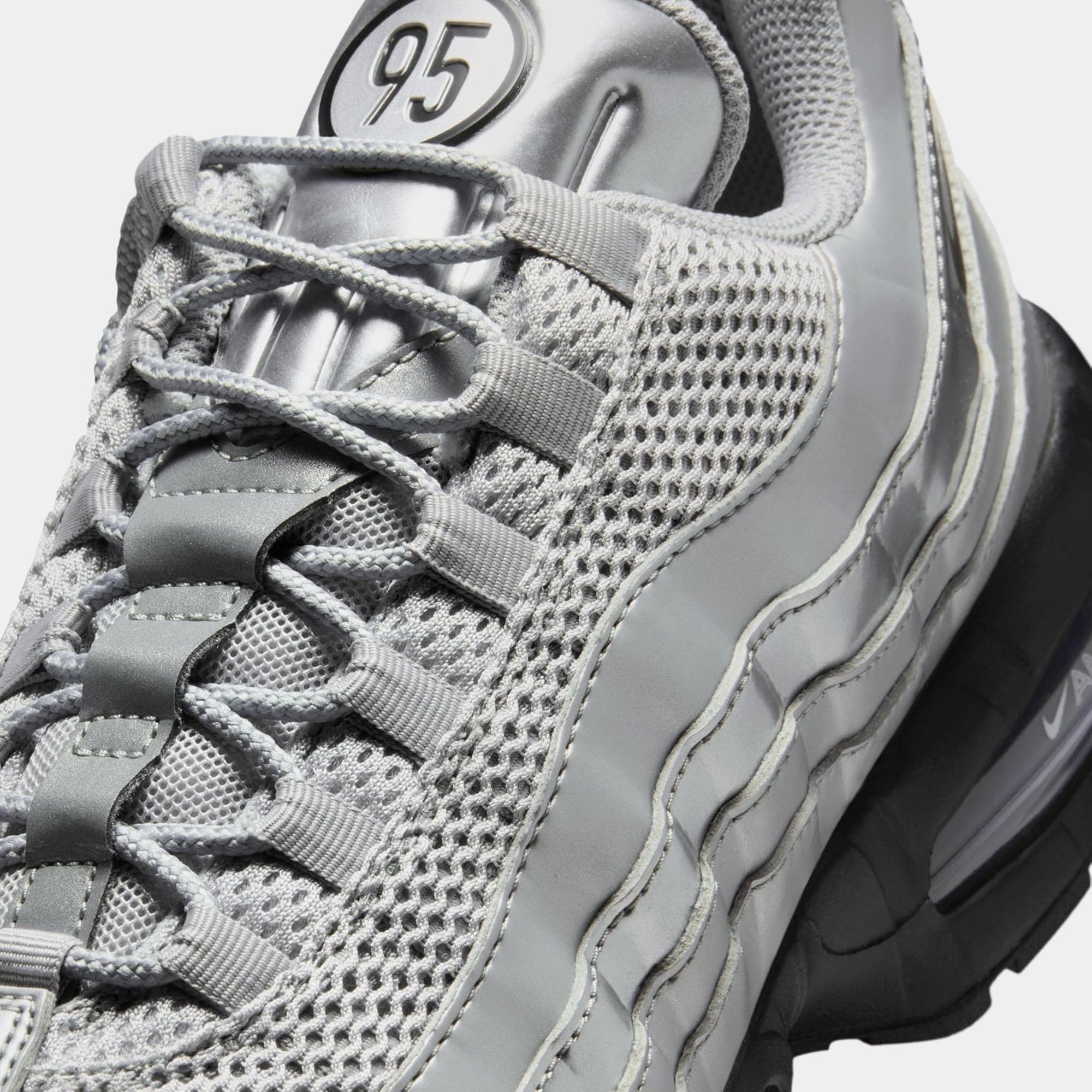 Nike Air Max 95 Big Bubble Mens Running Shoes (Metallic Silver/Black/Black) - Me - Thumbnail 5