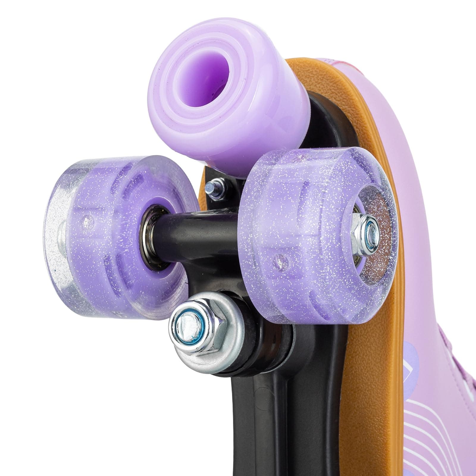 Jessie Womens Girls Light Up Roller Skates Pu Leather Adjustable Four-Wheel - Thumbnail 9