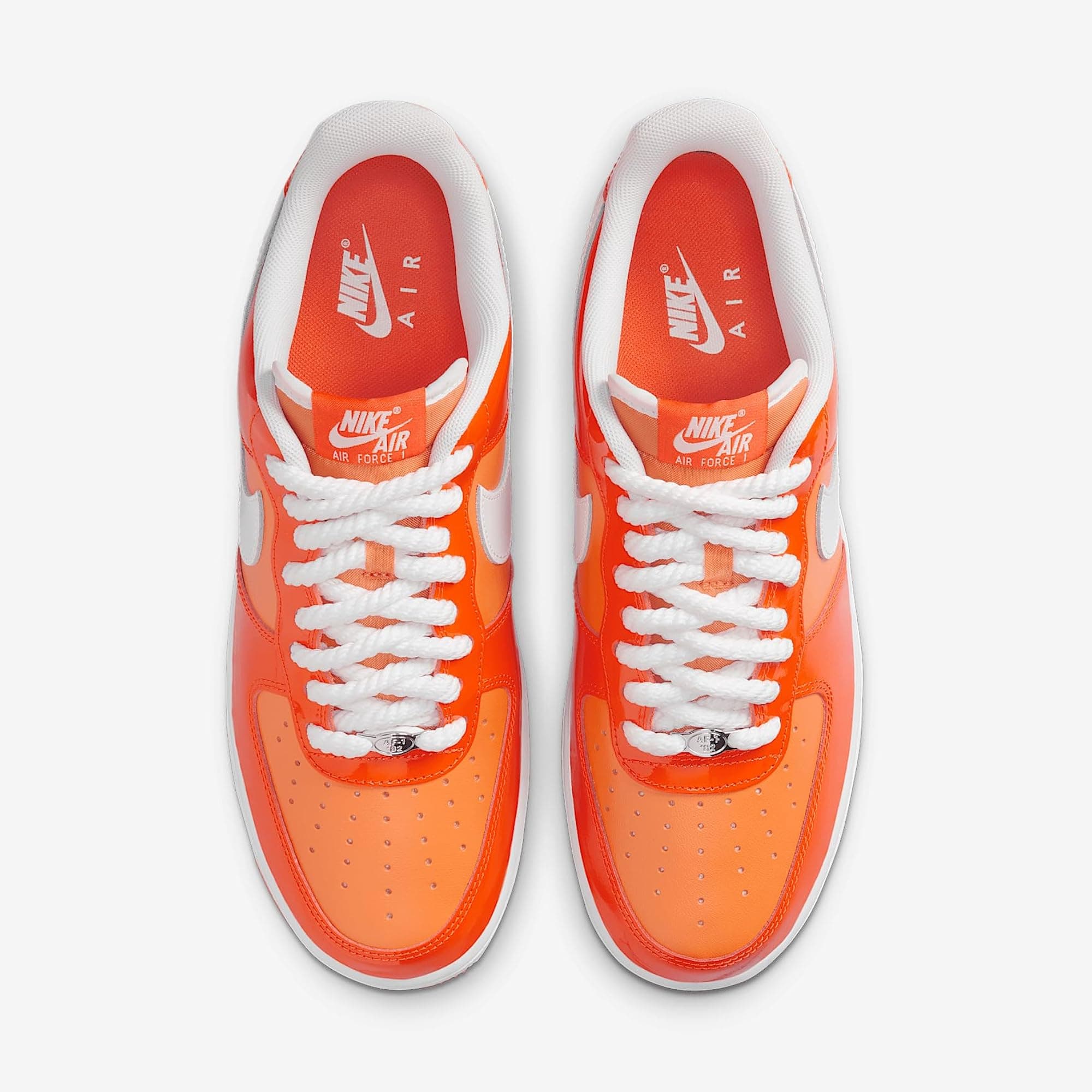 Nike Men's Air Force 1 '07 LV8 Sneaker - Safety Orange/Sport Orange/White - 8 - Thumbnail 4