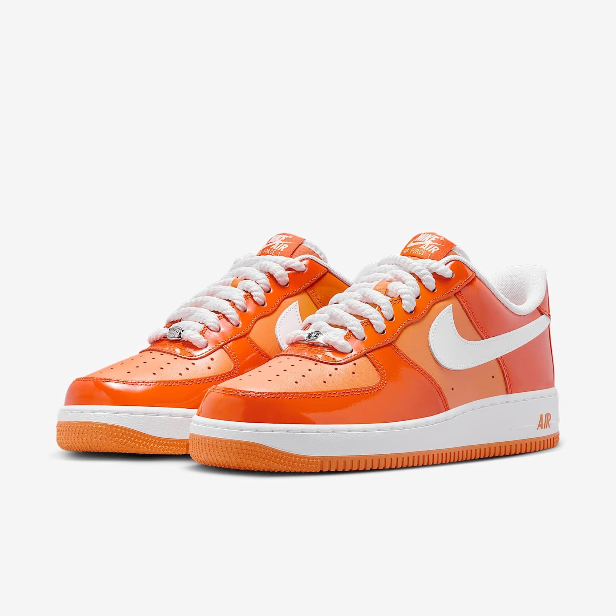 Nike Men's Air Force 1 '07 LV8 Sneaker - Safety Orange/Sport Orange/White - 8 - Thumbnail 5