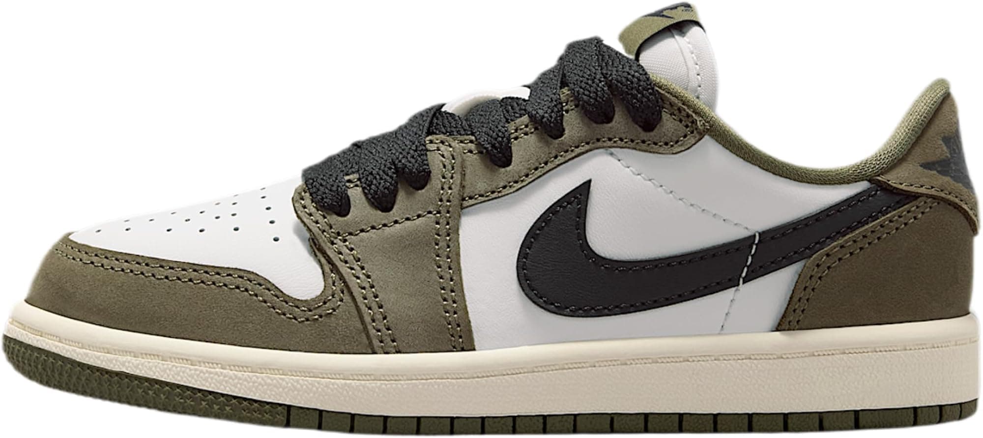 Air Jordan 1 Retro Low 'Medium Olive and Summit White' Little Kids' Shoes (Mediu