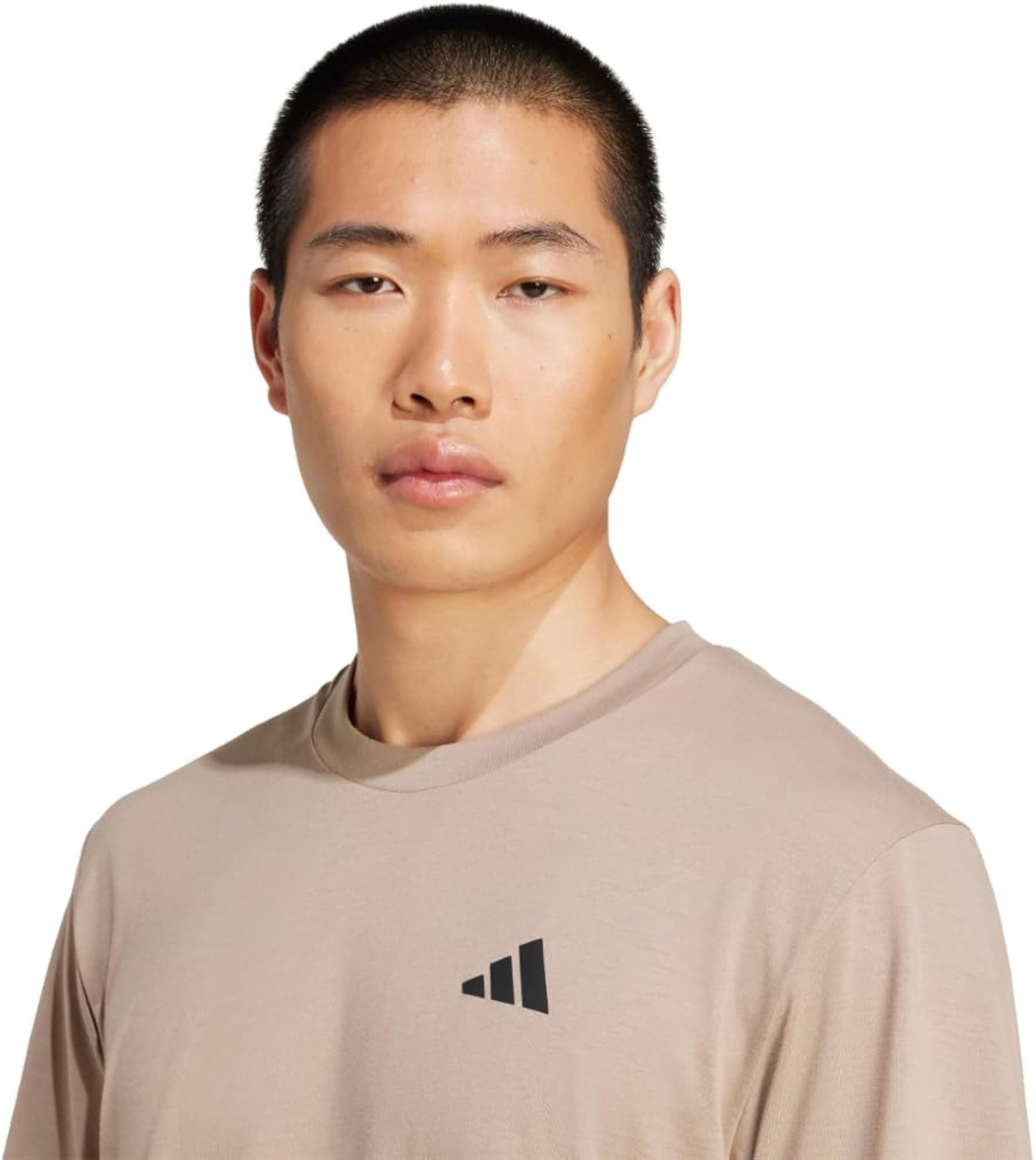adidas Men's Essentials Feel Ready Training T-Shirt - chalky brown / black - Lar - Thumbnail 6