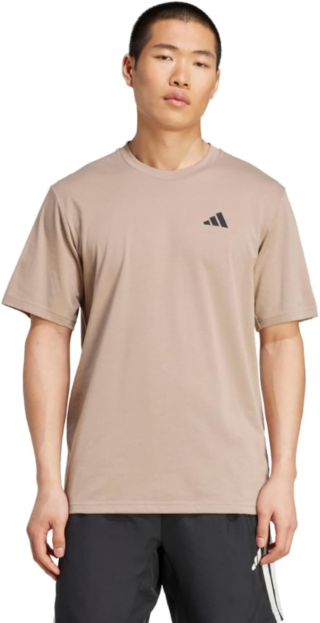 adidas Men's Essentials Feel Ready Training T-Shirt - chalky brown / black - Lar - Thumbnail 2