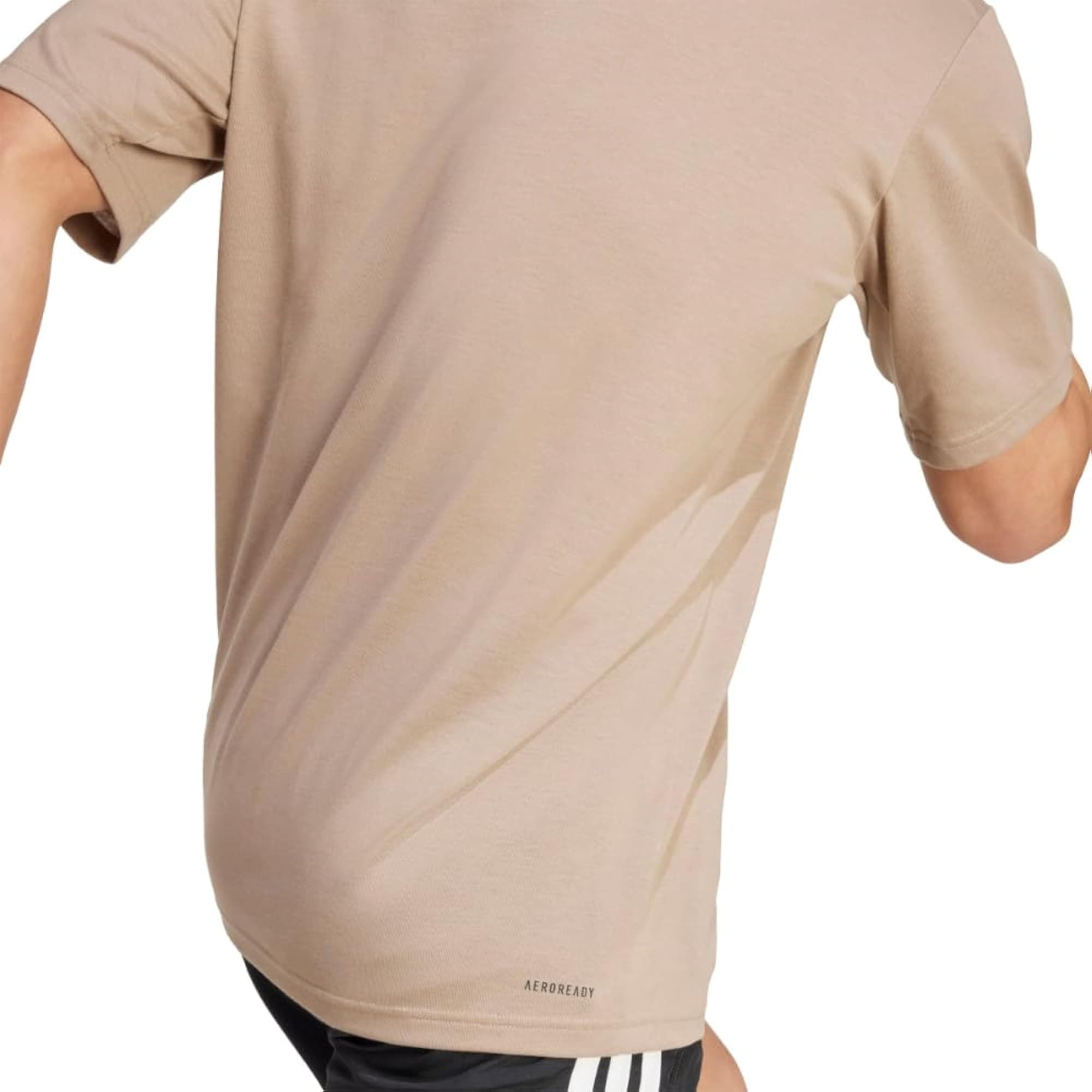 adidas Men's Essentials Feel Ready Training T-Shirt - chalky brown / black - Lar - Thumbnail 7