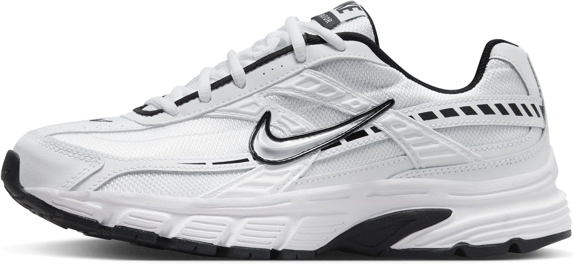 Running Shoes - White Metallic Silver White Black - 9