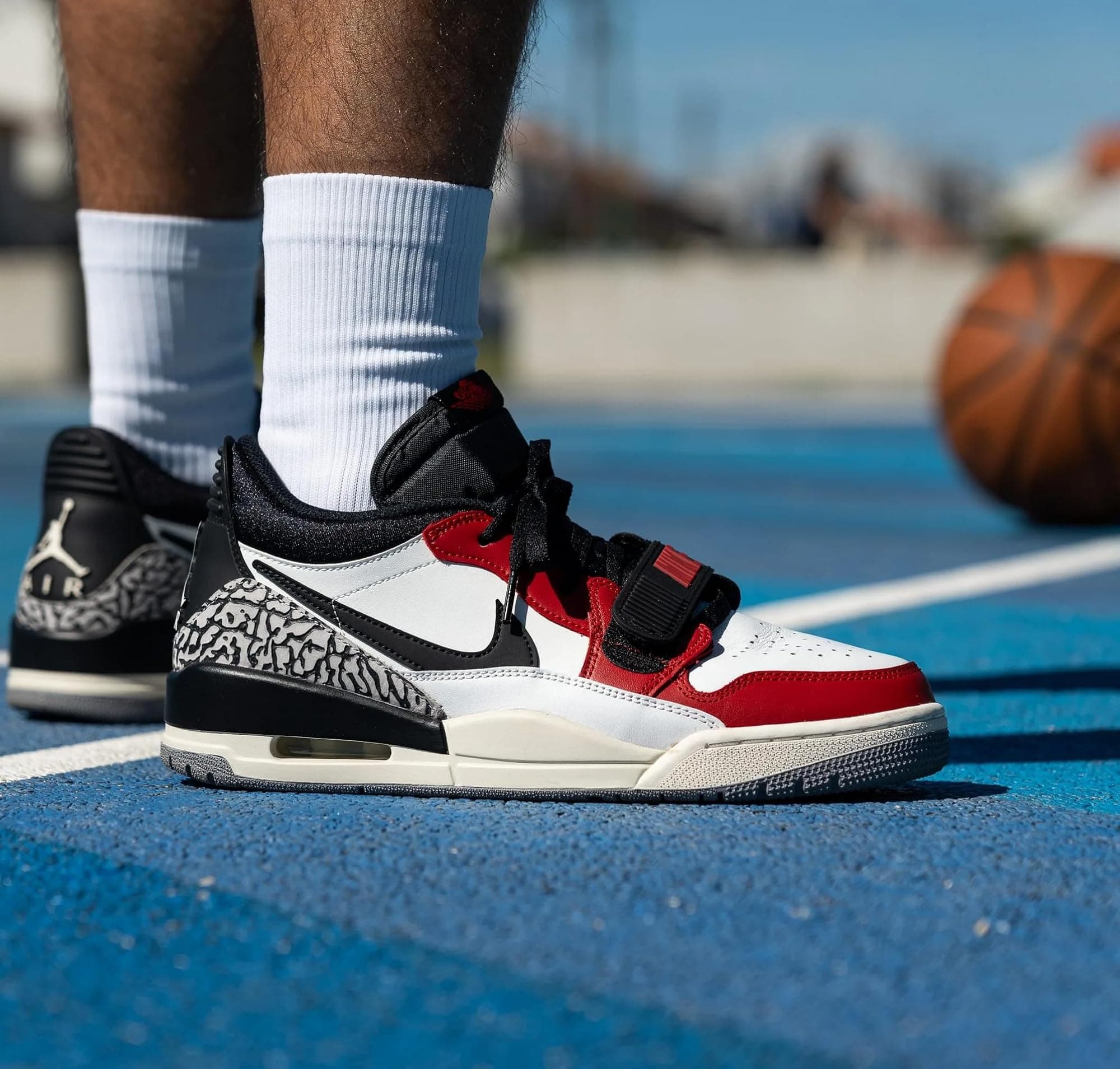 Air Jordan Legacy 312 Low Mens Basketball Shoes (Summit White/Varsity Red/Sail/B - Thumbnail 3