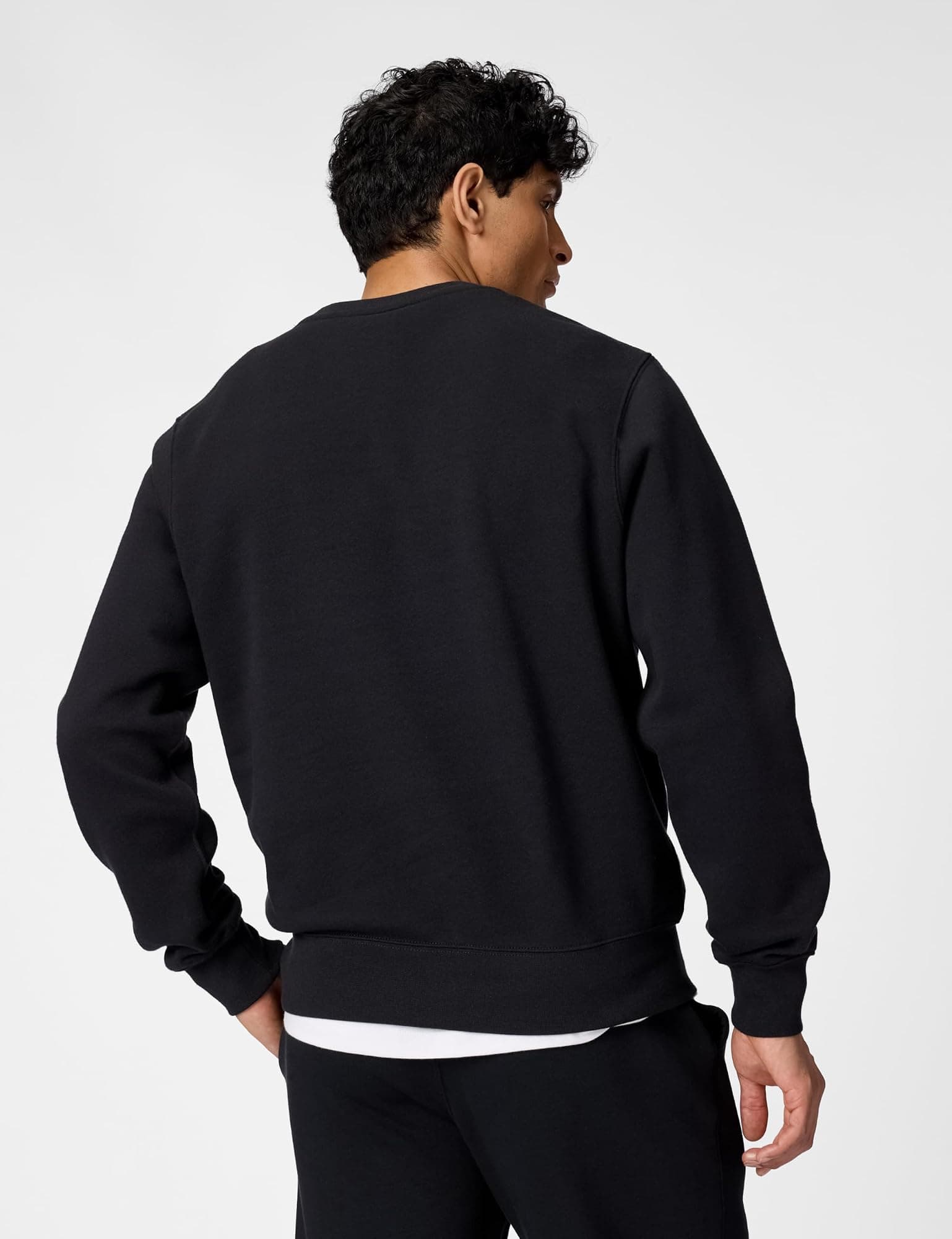 Nike Men's Club Fleece Crew Sweatshirt - Black/White - L - Thumbnail 4